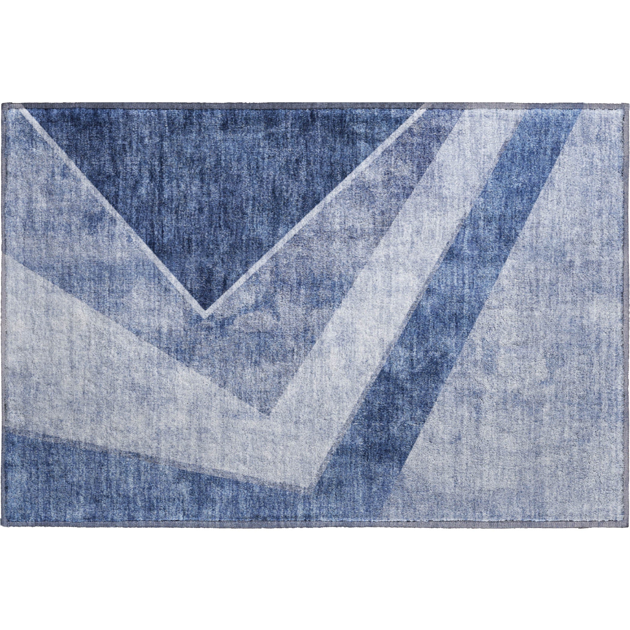 Lucerne Machine Washable Transitional Blue Rug 1'8" x 2'6" #shape_Rectangle