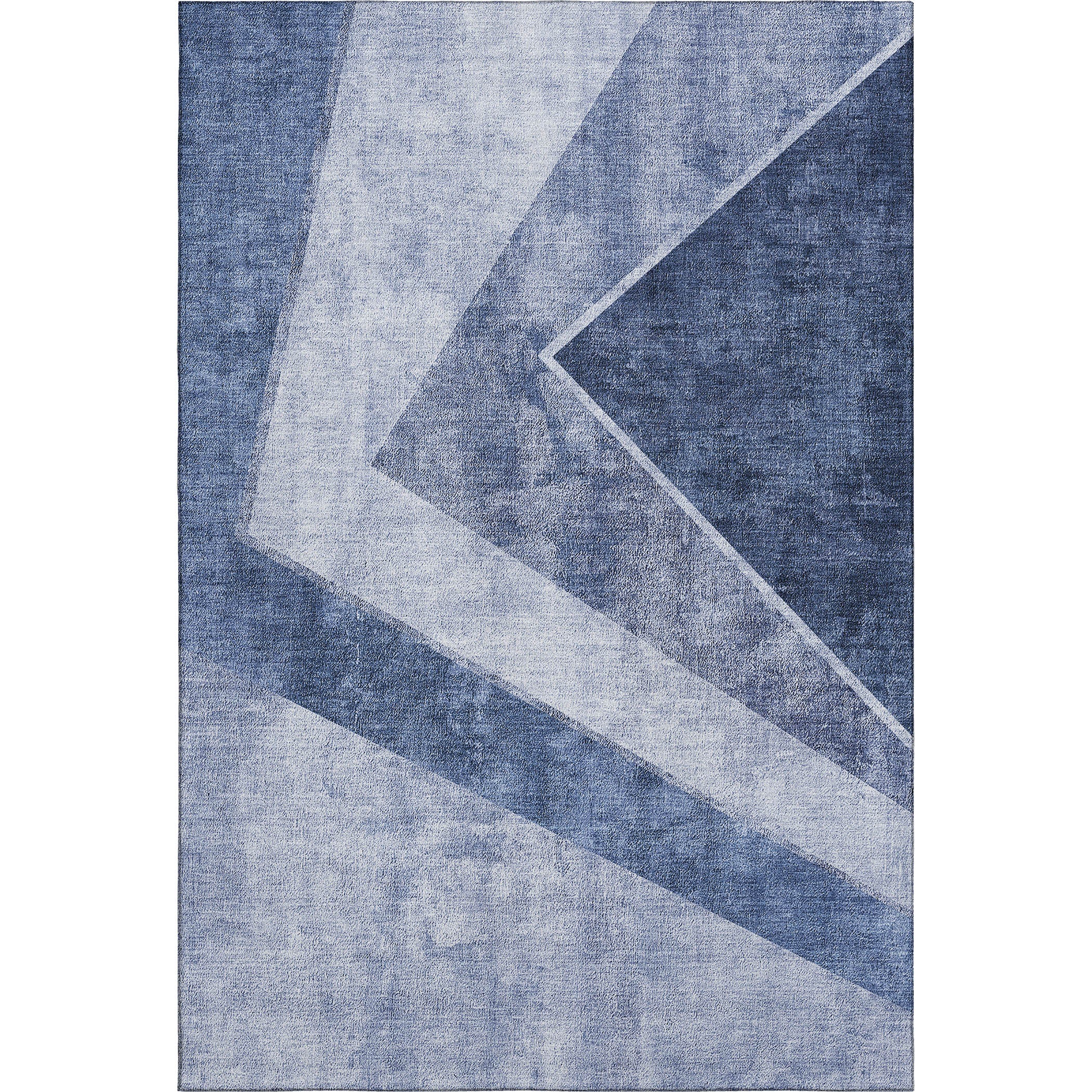 Lucerne Machine Washable Transitional Blue Rug 2'6" x 3'10" #shape_Rectangle
