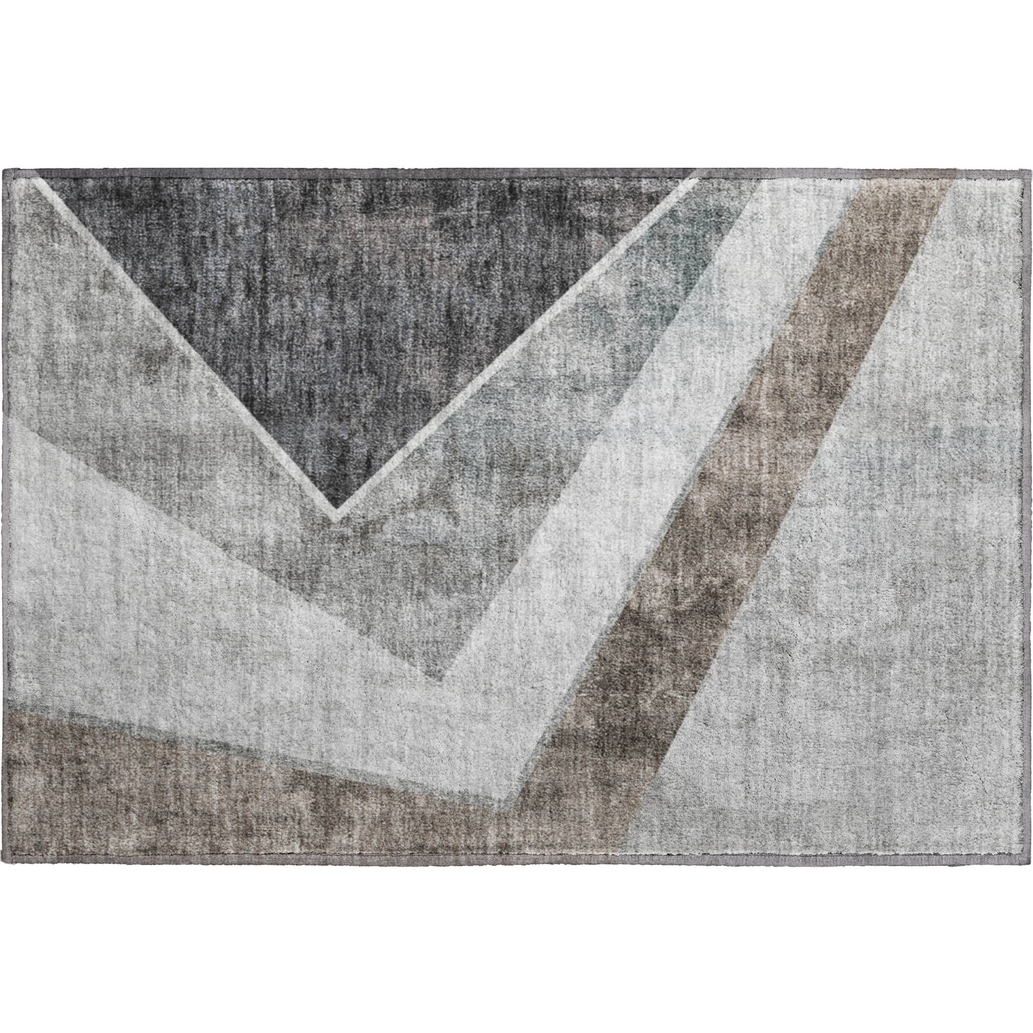 Lucerne Machine Washable Transitional Gray Rug 1'8" x 2'6" #shape_Rectangle
