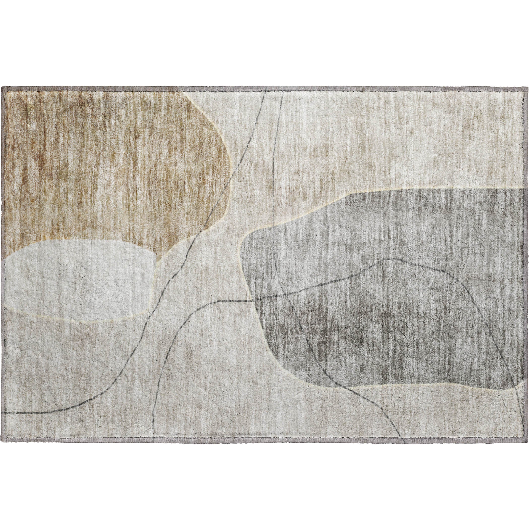 Cairo Machine Washable Transitional Beige Brown Rug 1'8" x 2'6" #shape_Rectangle