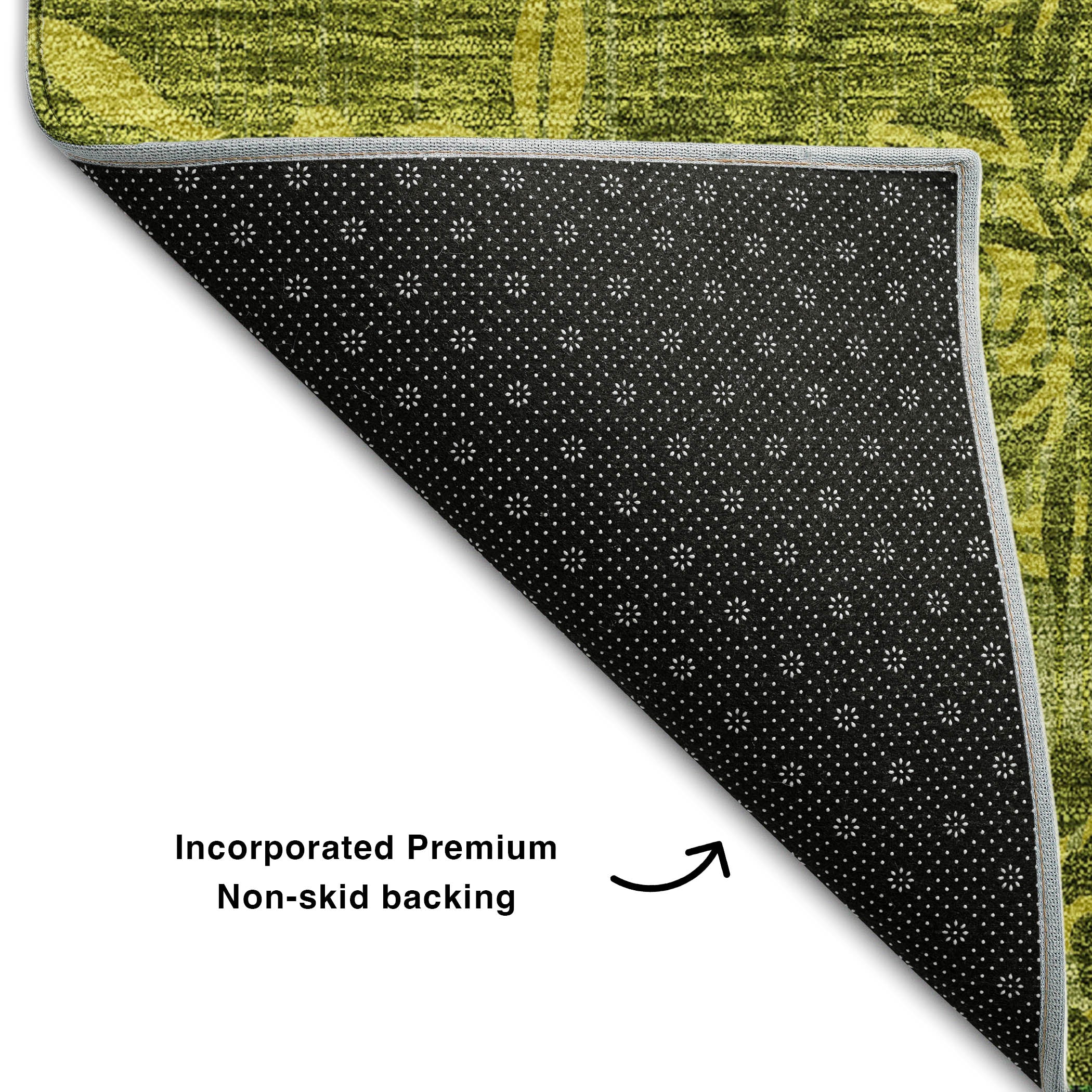 Queenstown Machine Washable Transitional Olive Green Rug 1'8" x 2'6" #shape_Rectangle