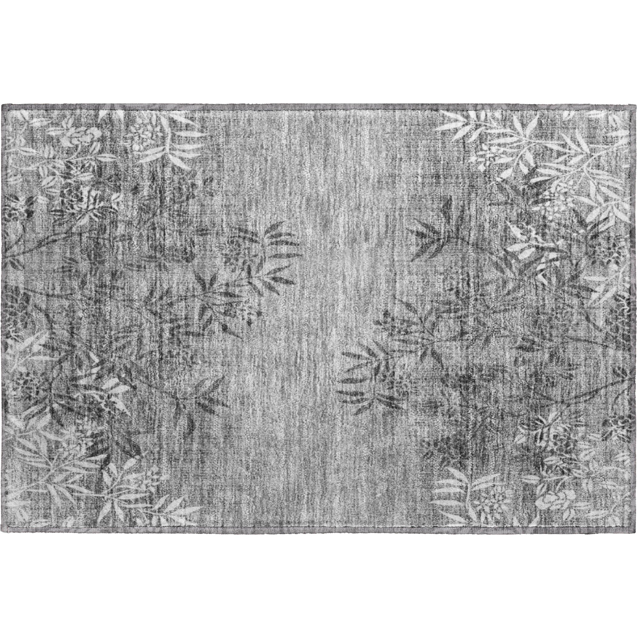 Queenstown Machine Washable Transitional Pewter Gray Rug 1'8" x 2'6" #shape_Rectangle