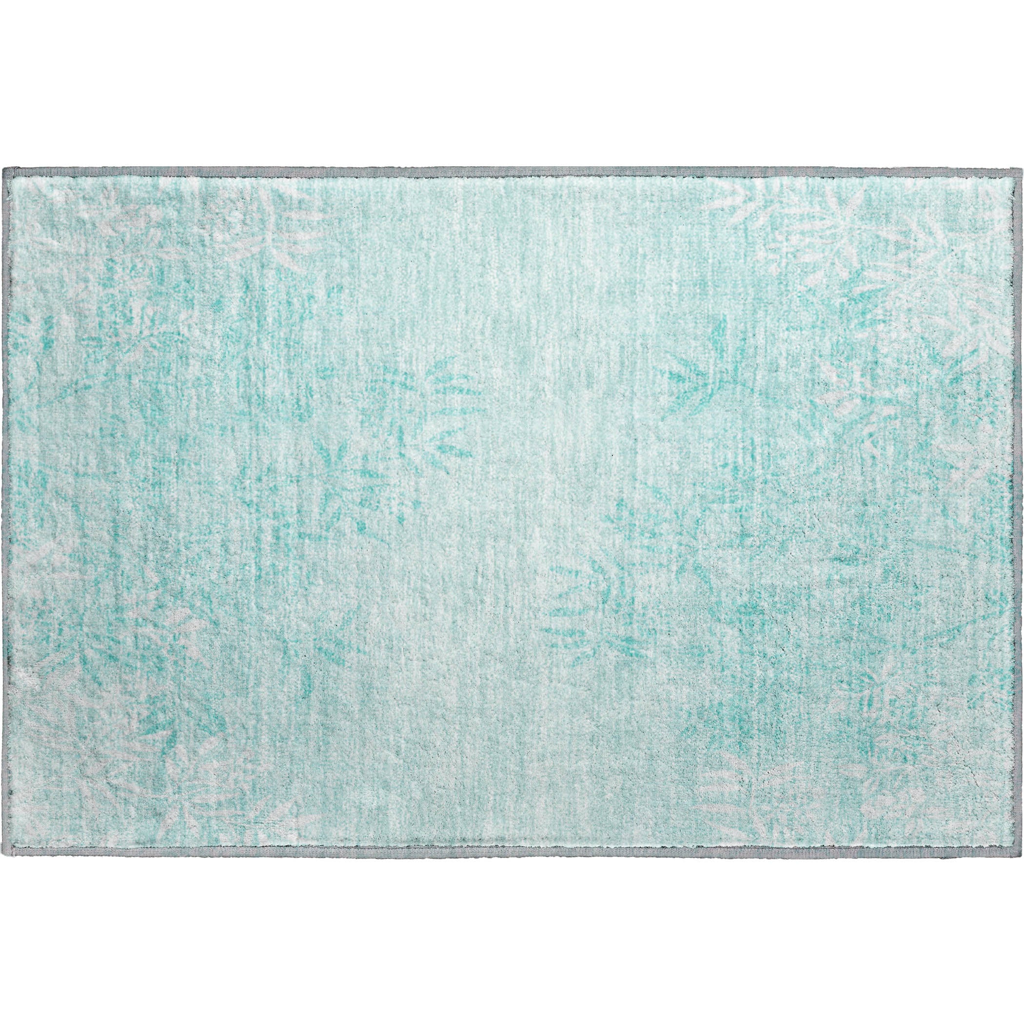 Queenstown Machine Washable Transitional Teal Rug 1'8" x 2'6" #shape_Rectangle