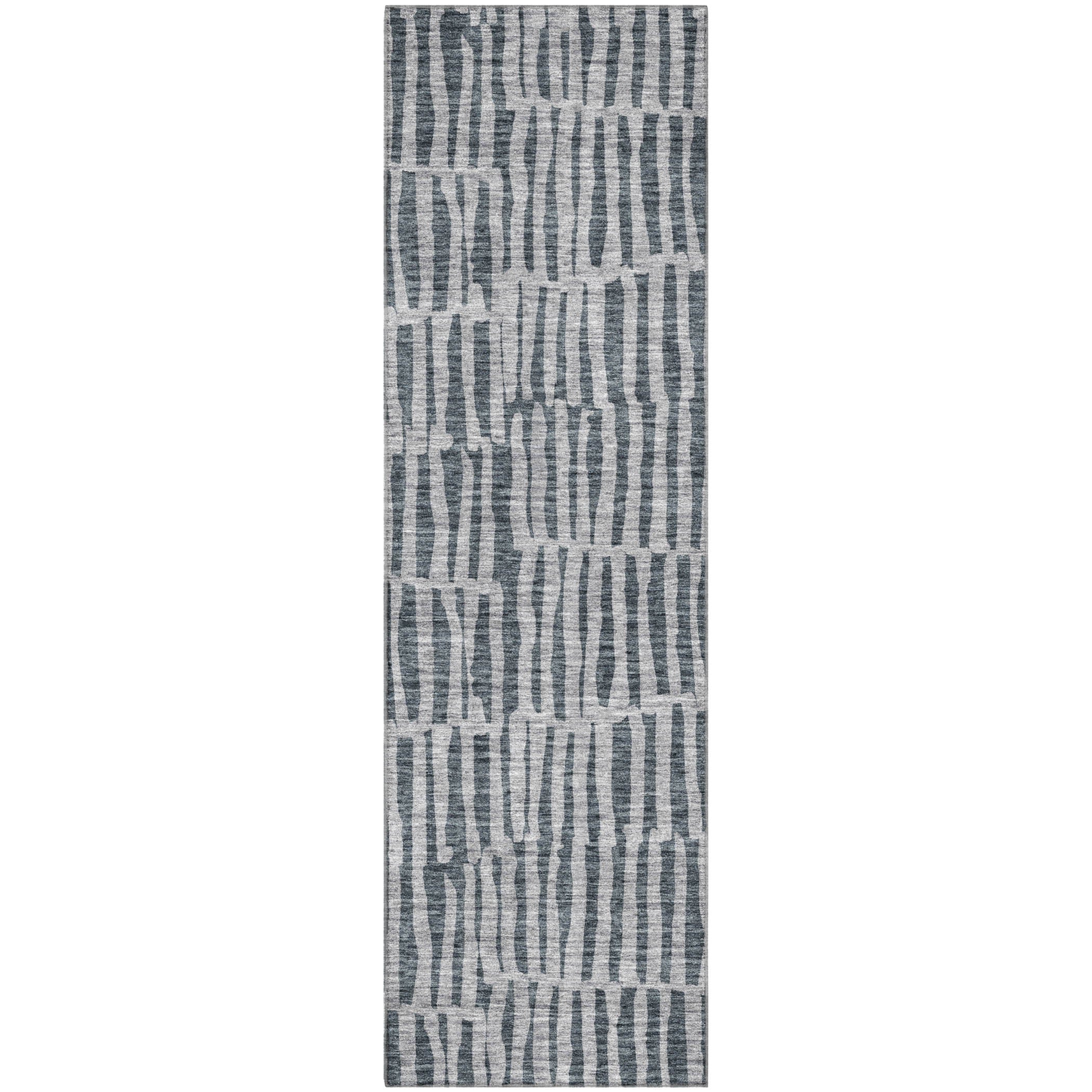 Sarajevo Machine Washable Transitional Charcoal Gray Rug 2'3" x 7'6" #shape_Runner
