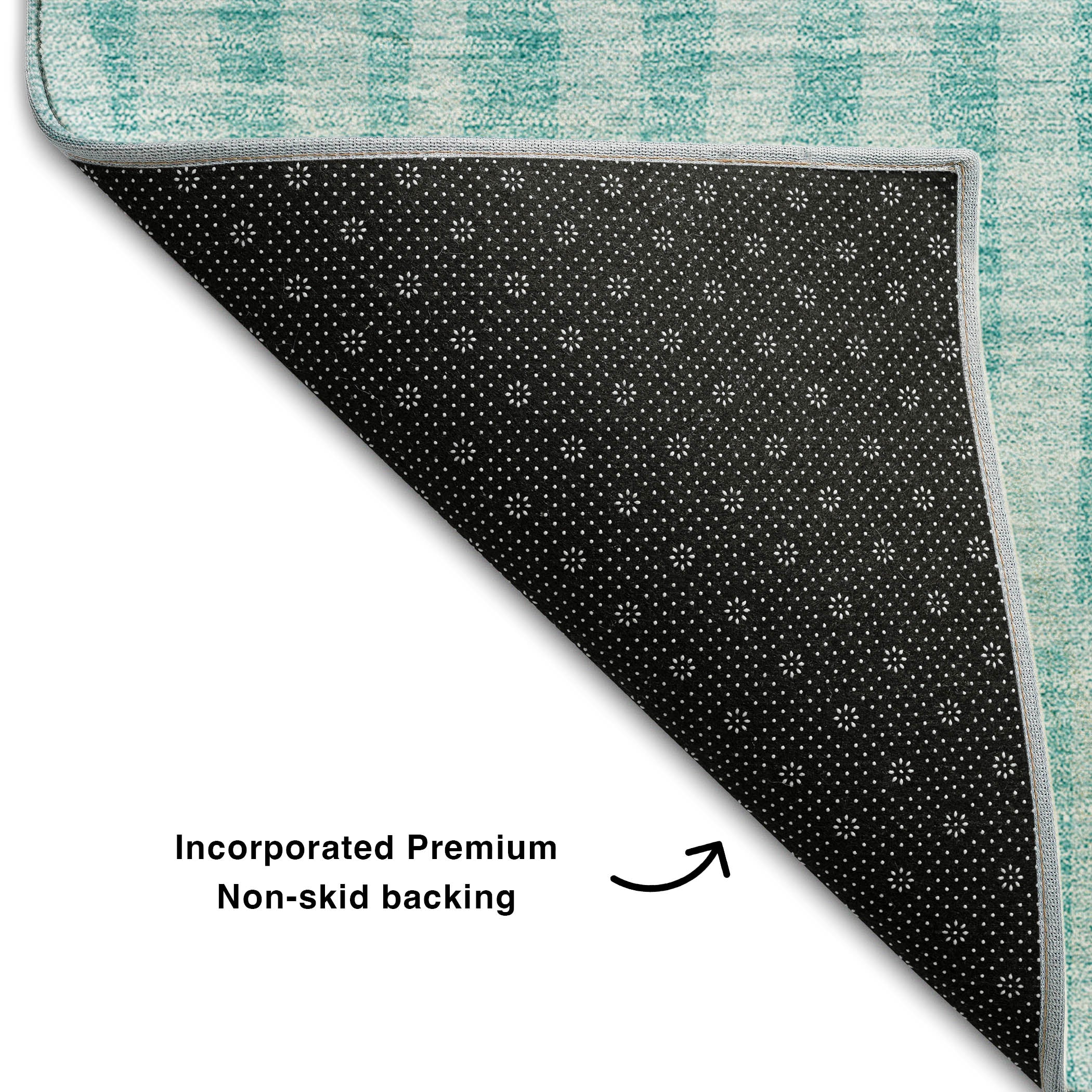 Sarajevo Machine Washable Transitional Teal Rug 1'8" x 2'6" #shape_Rectangle