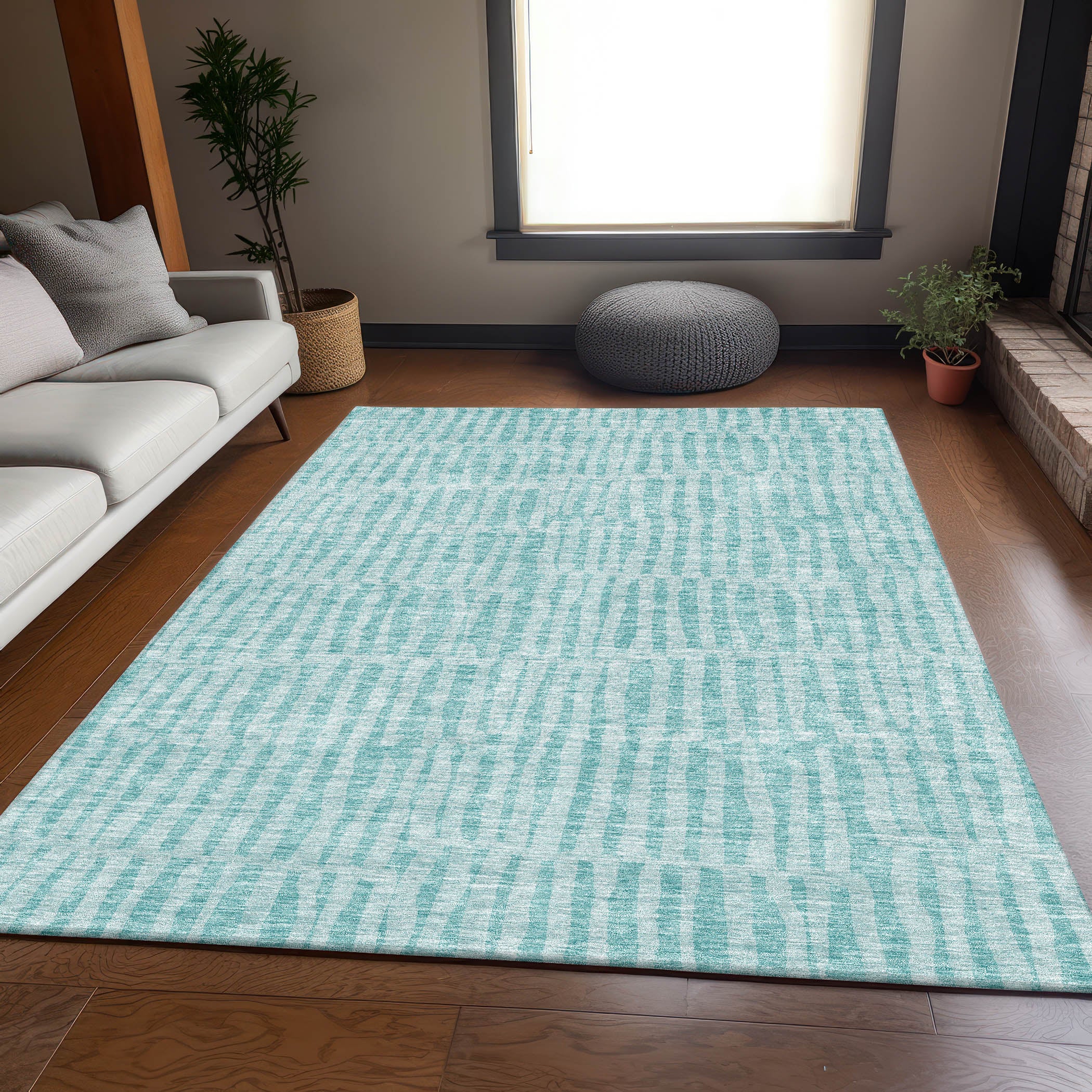 Sarajevo Machine Washable Transitional Teal Rug 2'6" x 3'10" #shape_Rectangle