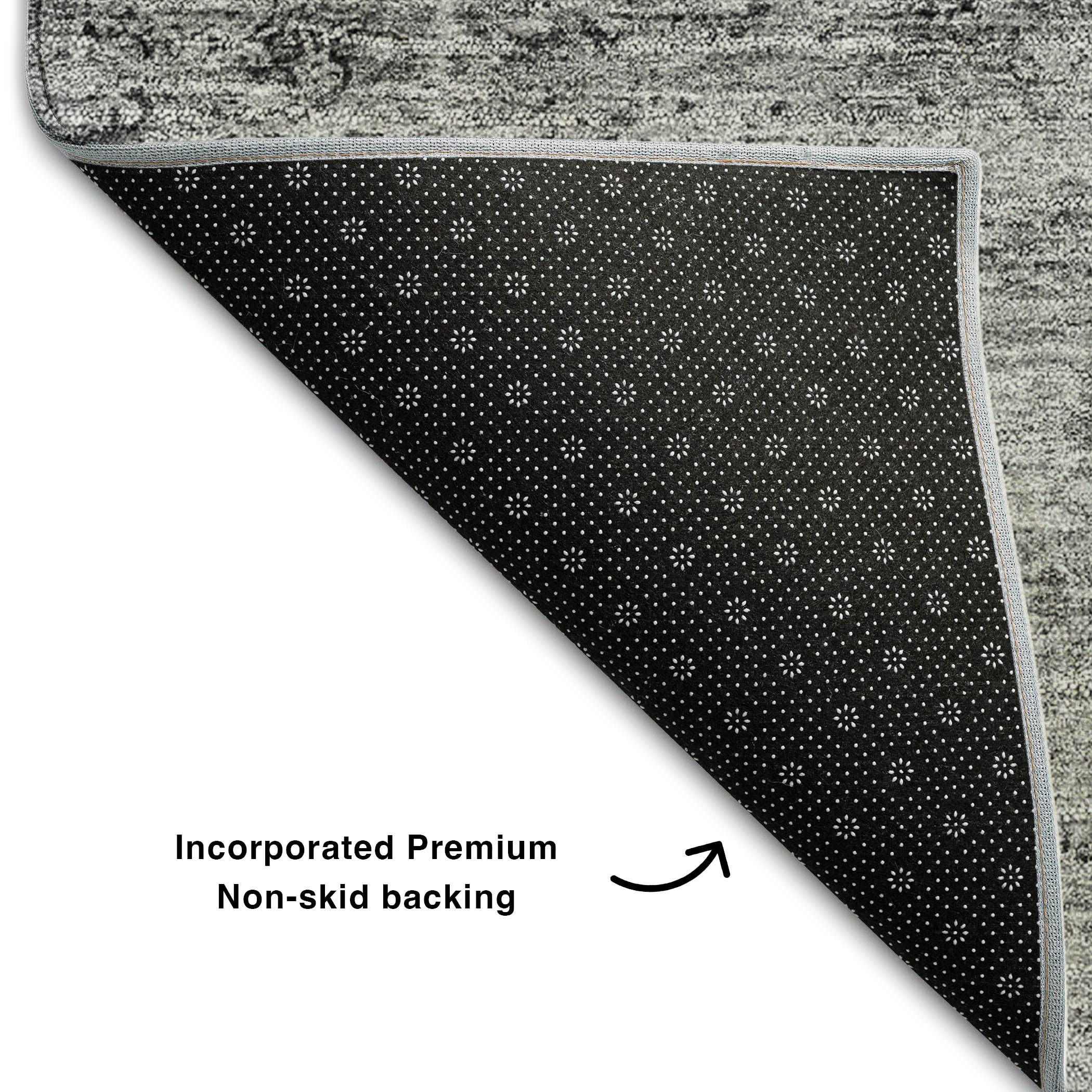 Budapest Machine Washable Traditional Gray Rug 1'8" x 2'6" #shape_Rectangle