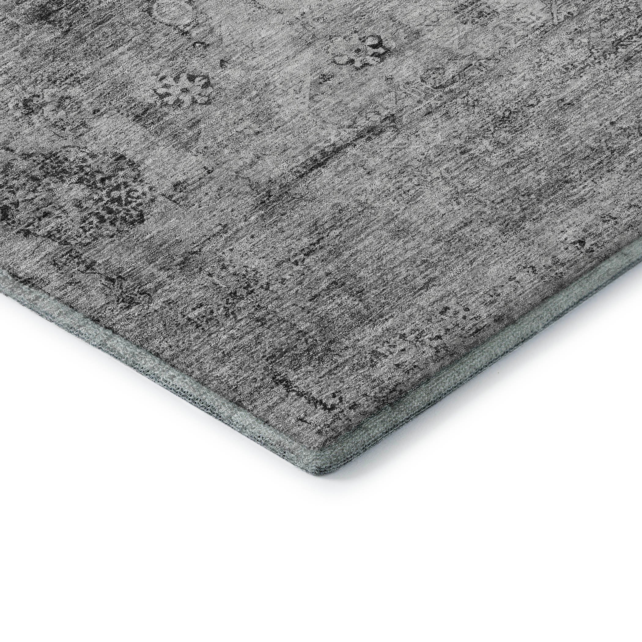 Budapest Machine Washable Traditional Gray Rug 1'8" x 2'6" #shape_Rectangle