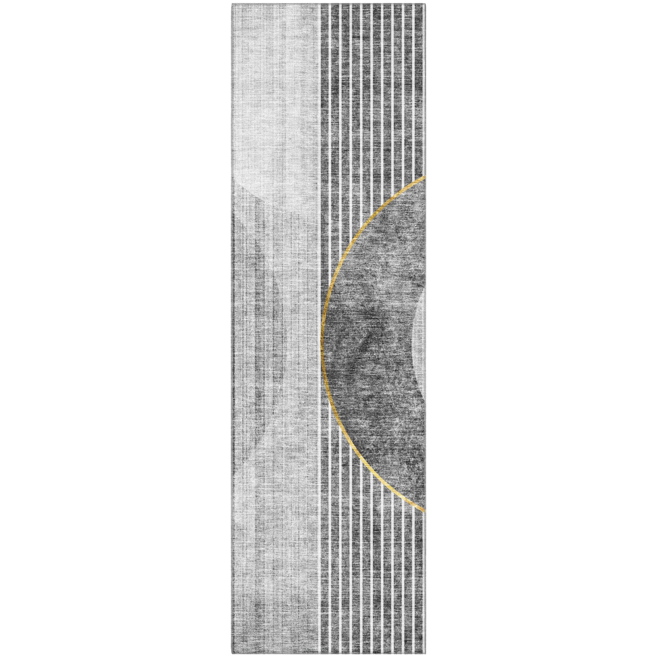 Marrakech Machine Washable Transitional Charcoal Gray Rug 2'3" x 7'6" #shape_Runner