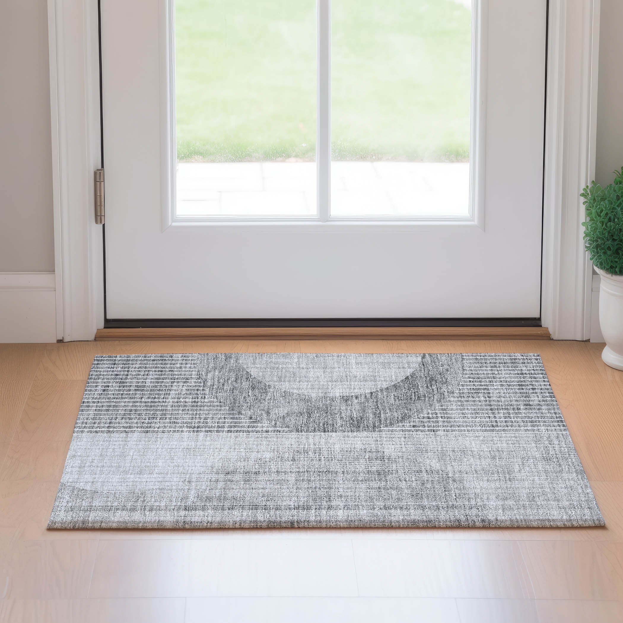Marrakech Machine Washable Transitional Gray Rug 1'8" x 2'6" #shape_Rectangle