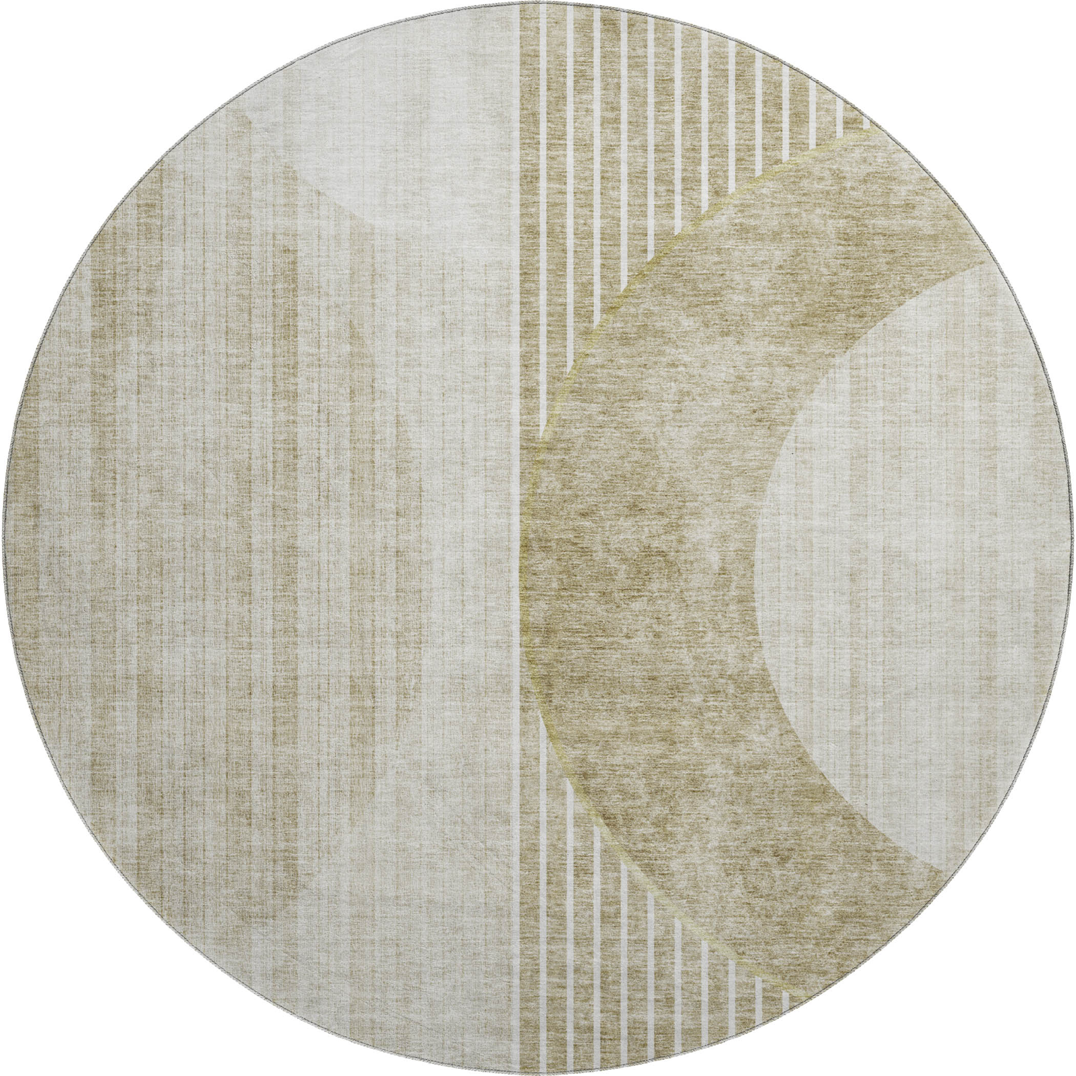 Marrakech Machine Washable Transitional Taupe Brown Rug 8' x 8' #shape_Round