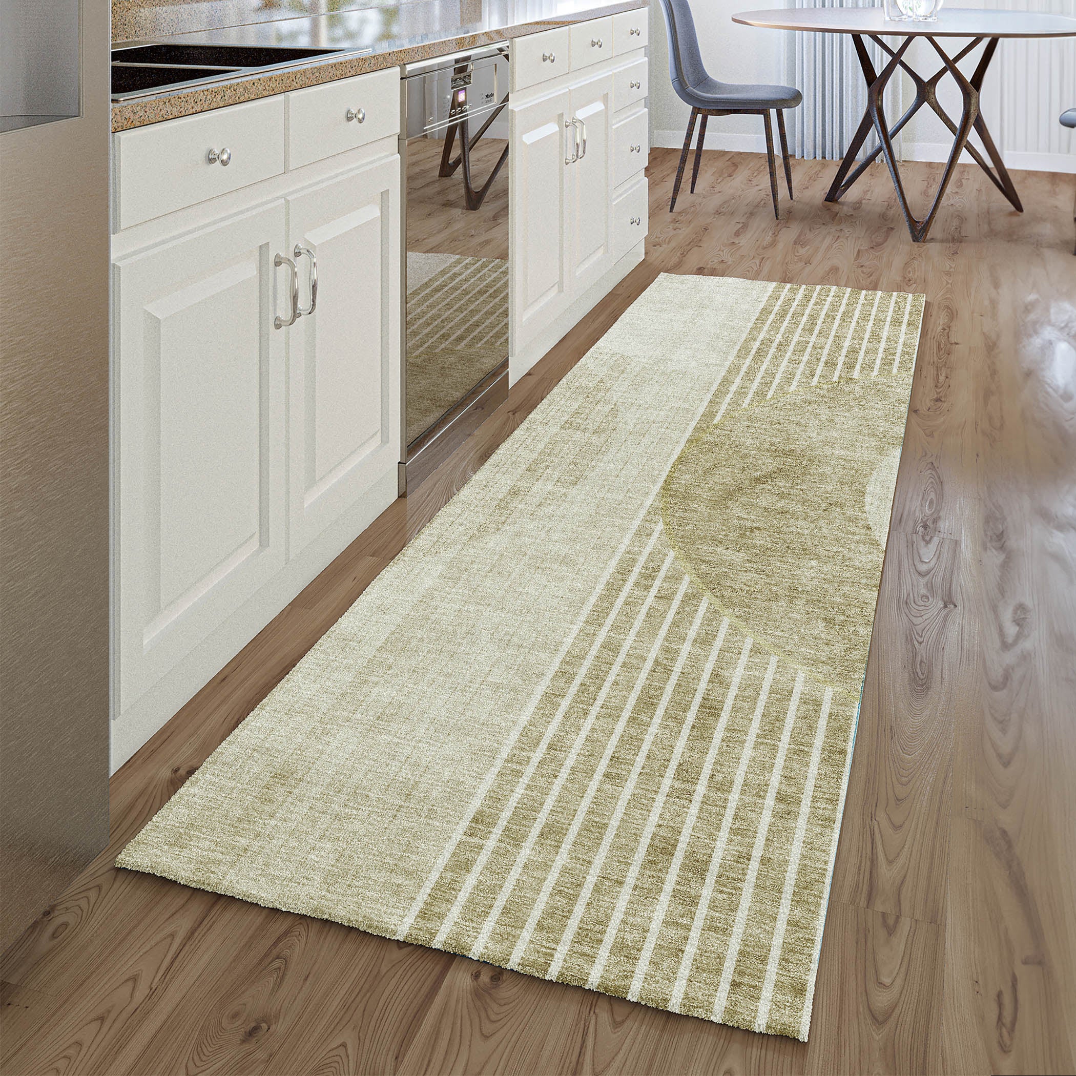 Marrakech Machine Washable Transitional Taupe Brown Rug 2'3" x 7'6" #shape_Runner