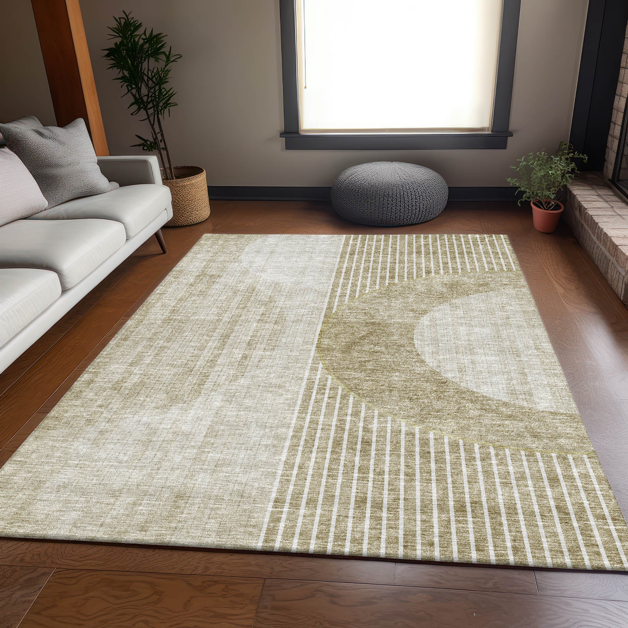 Marrakech Machine Washable Transitional Taupe Brown Rug 2'6" x 3'10" #shape_Rectangle