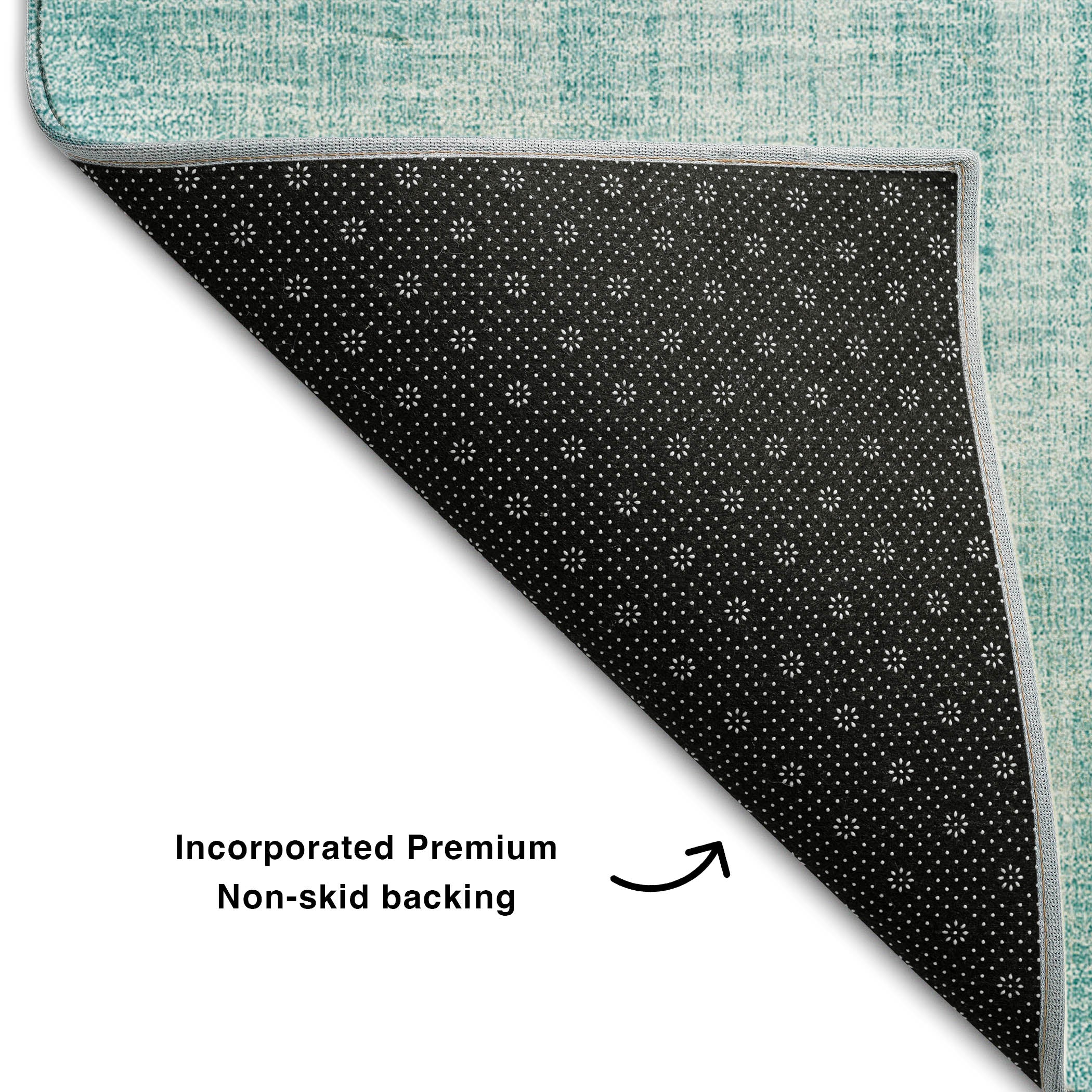 Marrakech Machine Washable Transitional Teal Rug 1'8" x 2'6" #shape_Rectangle