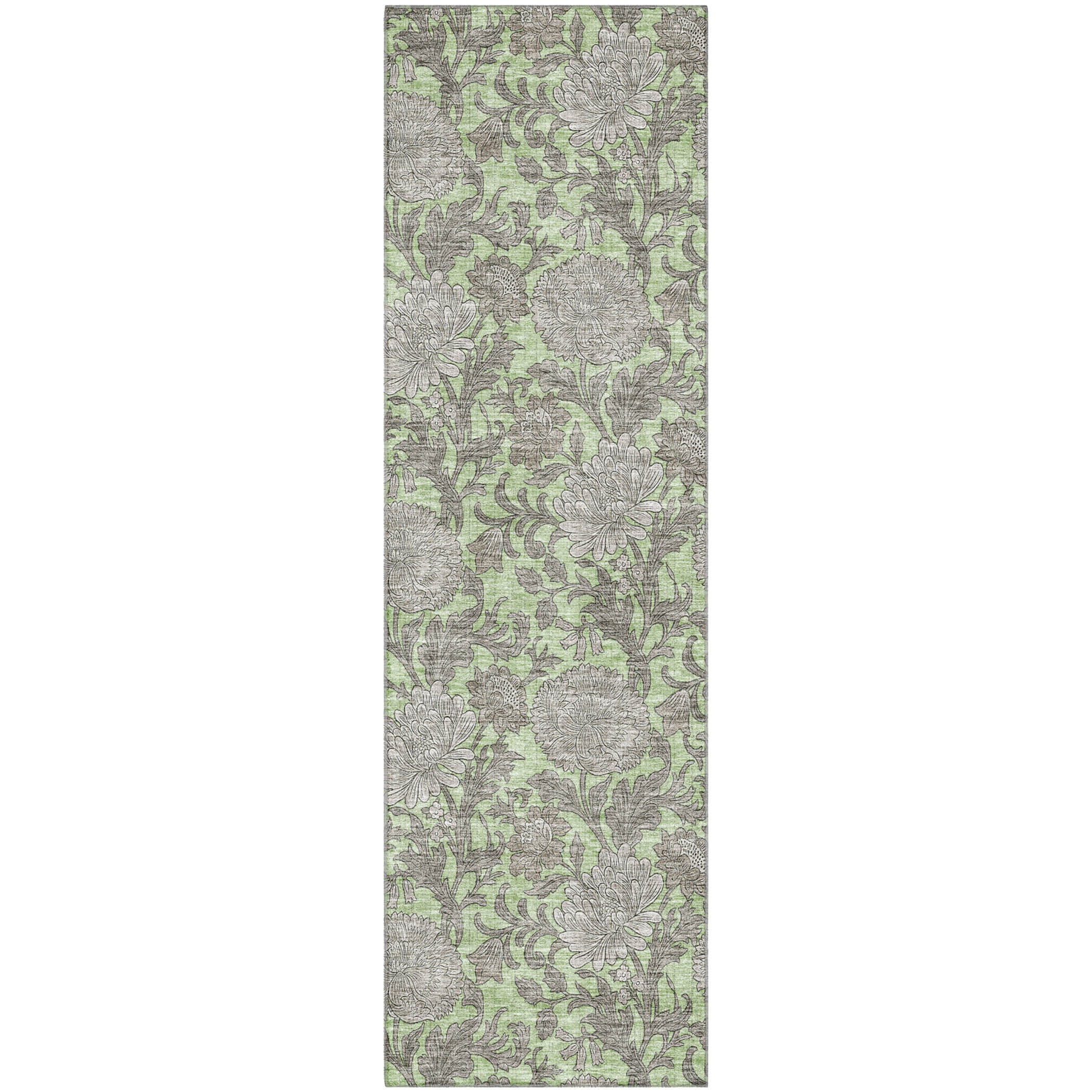 Sintra Machine Washable Transitional Aloe Green Rug 2'3" x 7'6" #shape_Runner