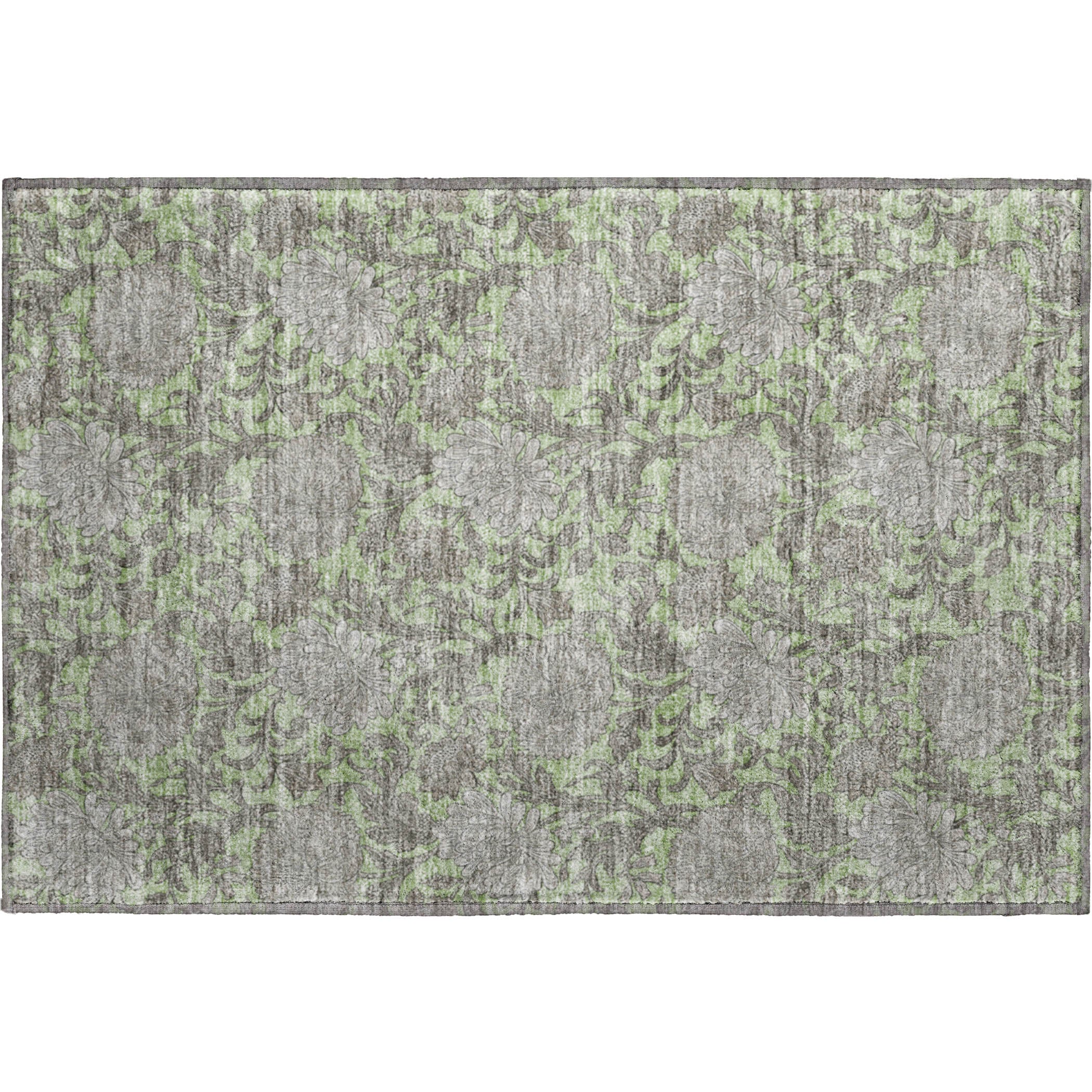 Sintra Machine Washable Transitional Aloe Green Rug 1'8" x 2'6" #shape_Rectangle