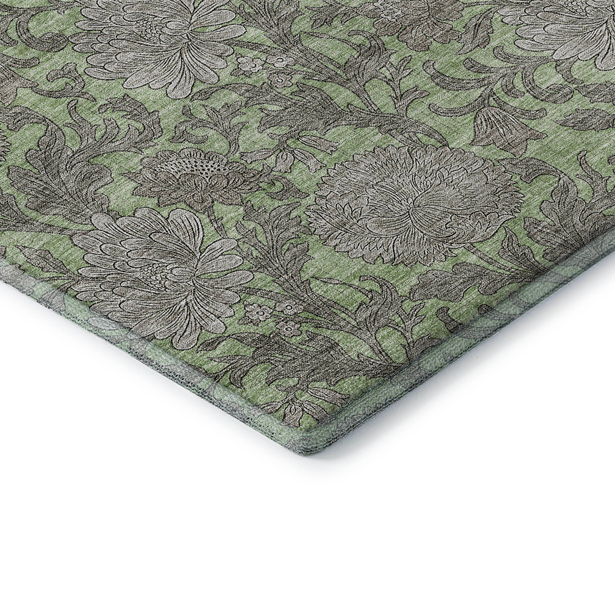 Sintra Machine Washable Transitional Aloe Green Rug 1'8" x 2'6" #shape_Rectangle