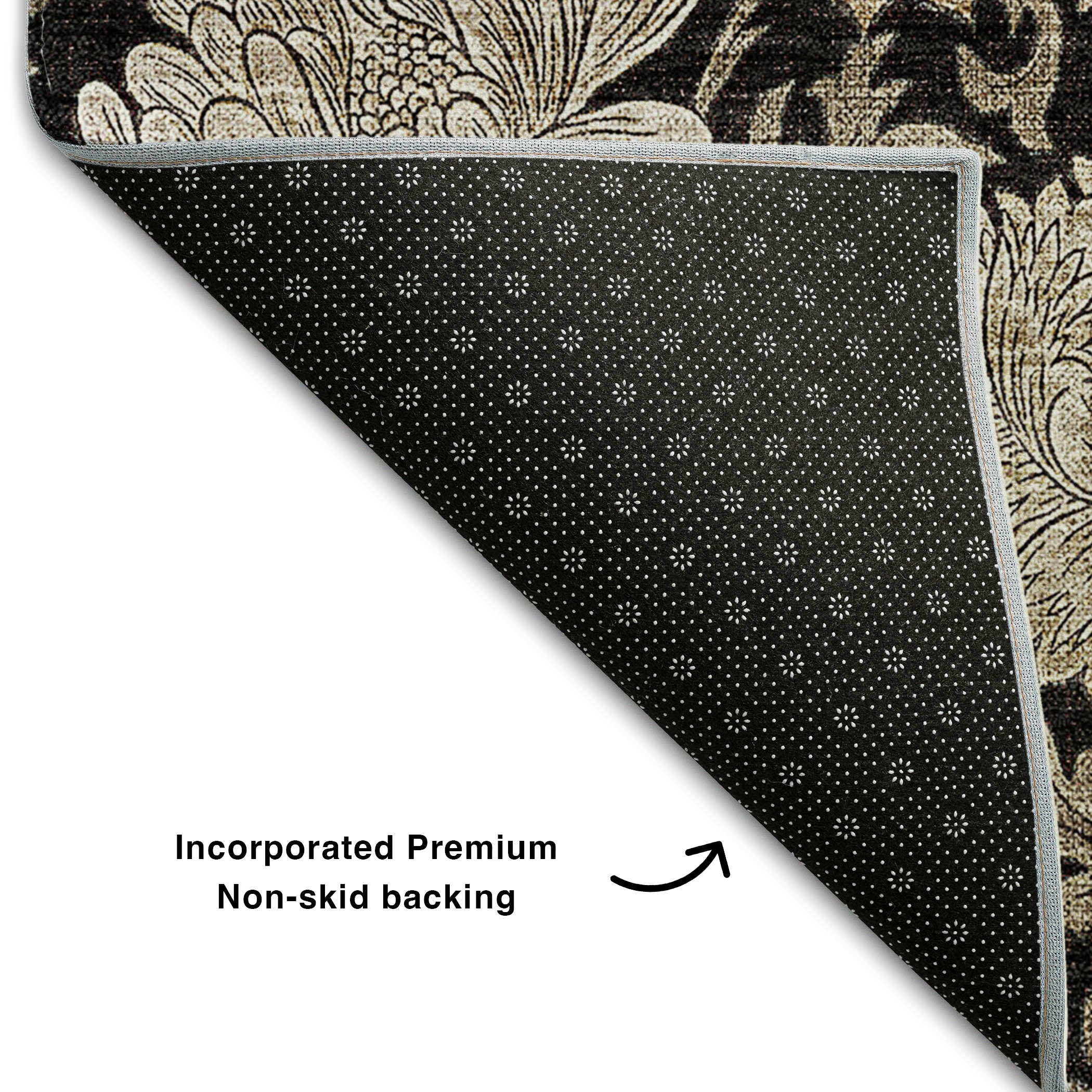 Sintra Machine Washable Transitional Black Rug 1'8" x 2'6" #shape_Rectangle