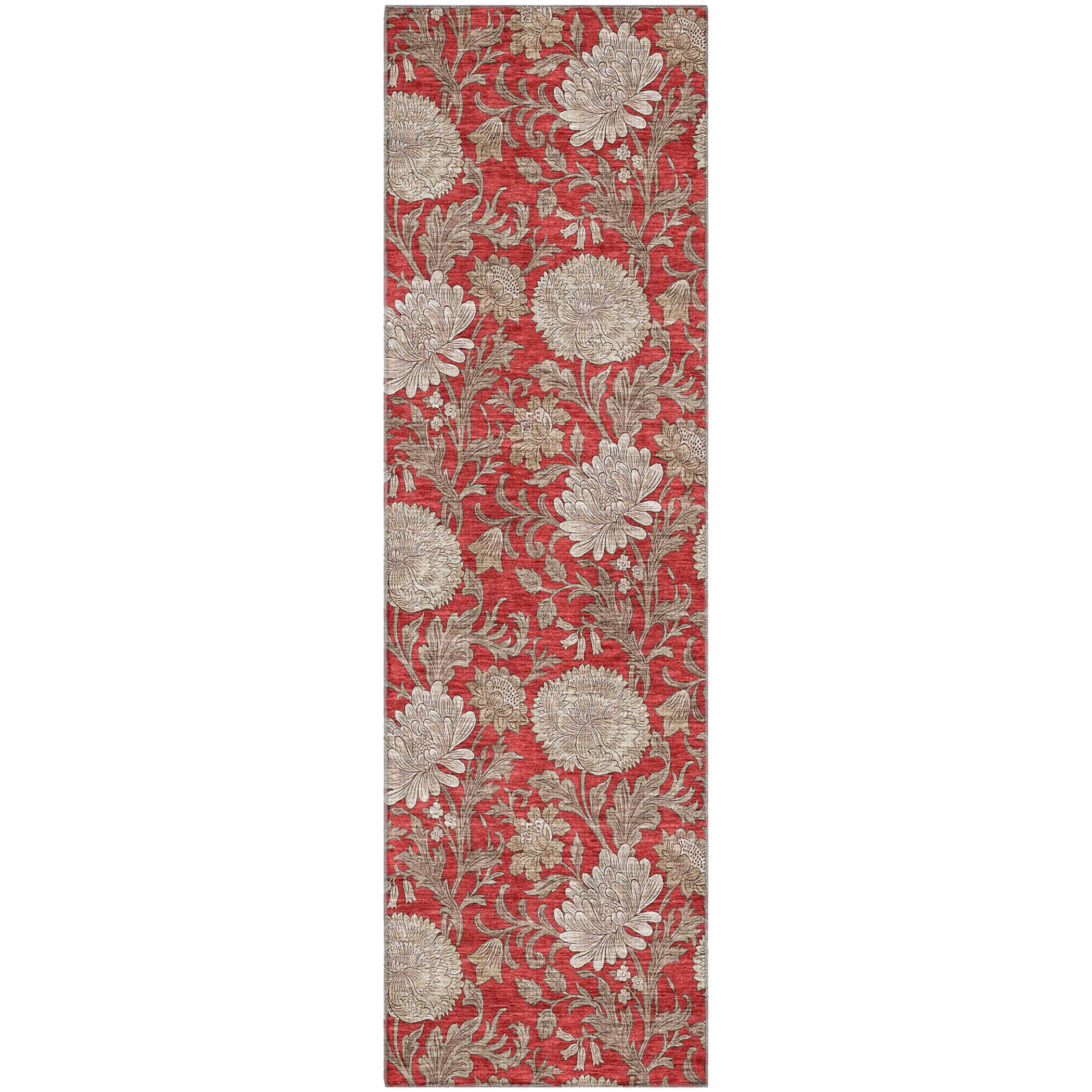 Sintra Machine Washable Transitional Red Rug 2'3" x 7'6" #shape_Runner