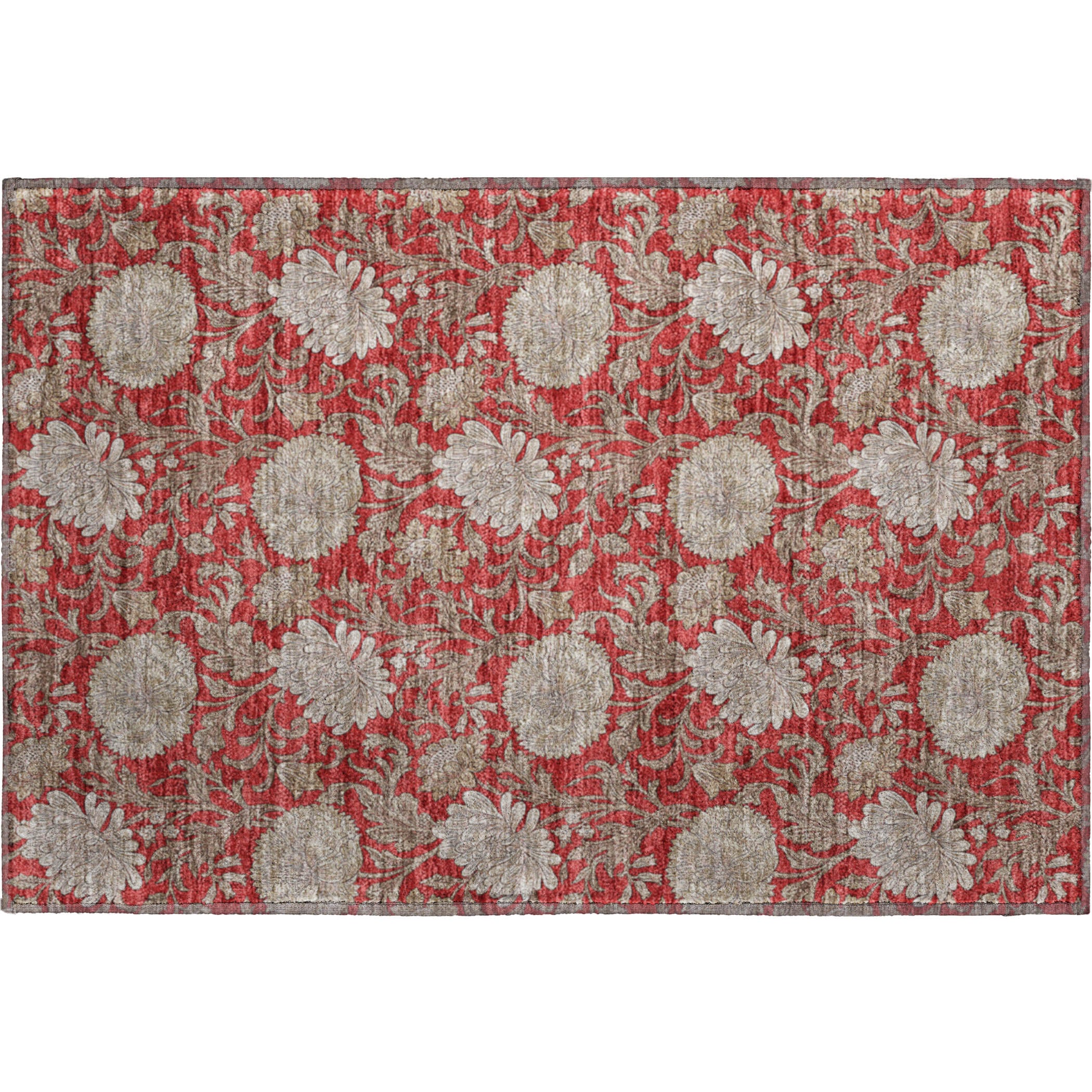 Sintra Machine Washable Transitional Red Rug 1'8" x 2'6" #shape_Rectangle