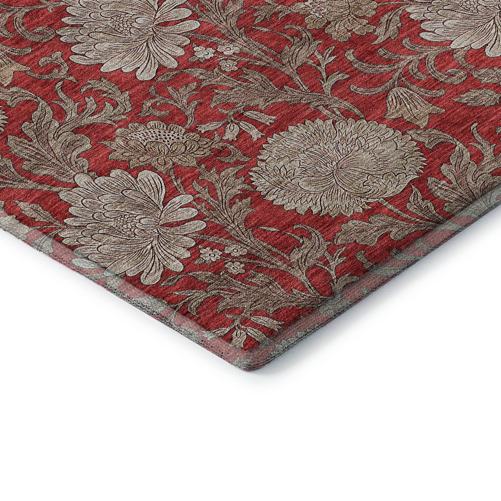 Sintra Machine Washable Transitional Red Rug 1'8" x 2'6" #shape_Rectangle
