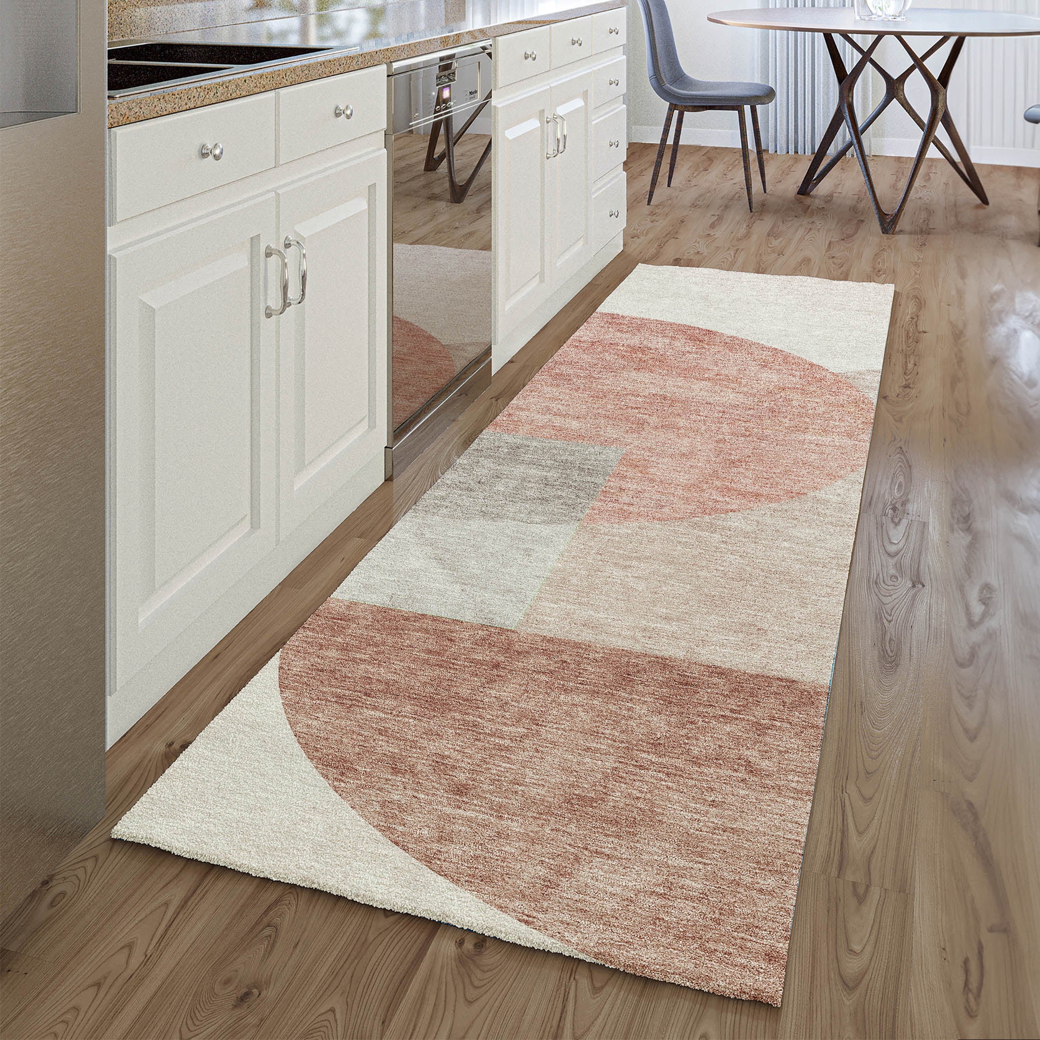 Montevideo Machine Washable Transitional Copper Orange Rug 2'3" x 7'6" #shape_Runner