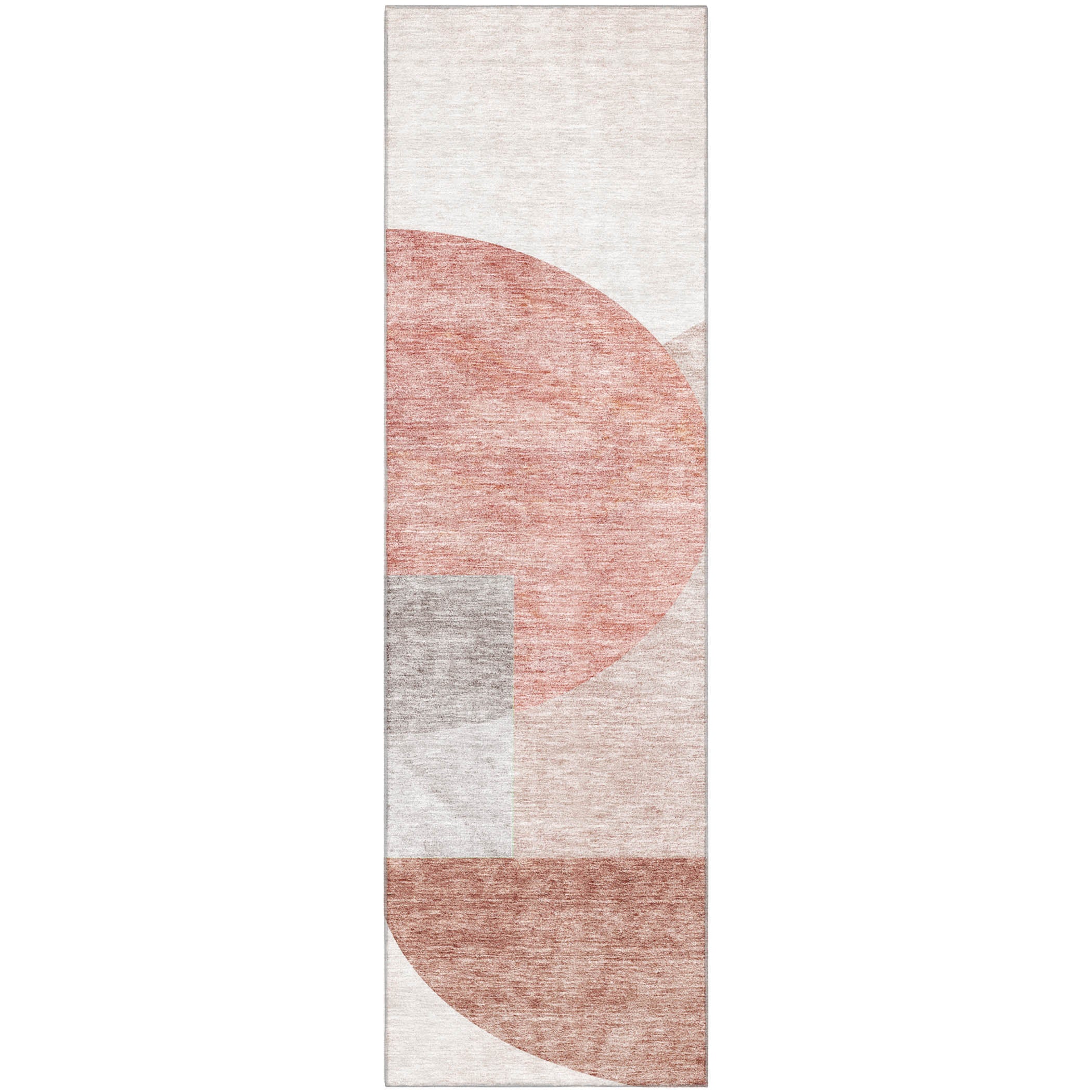 Montevideo Machine Washable Transitional Copper Orange Rug 2'3" x 7'6" #shape_Runner