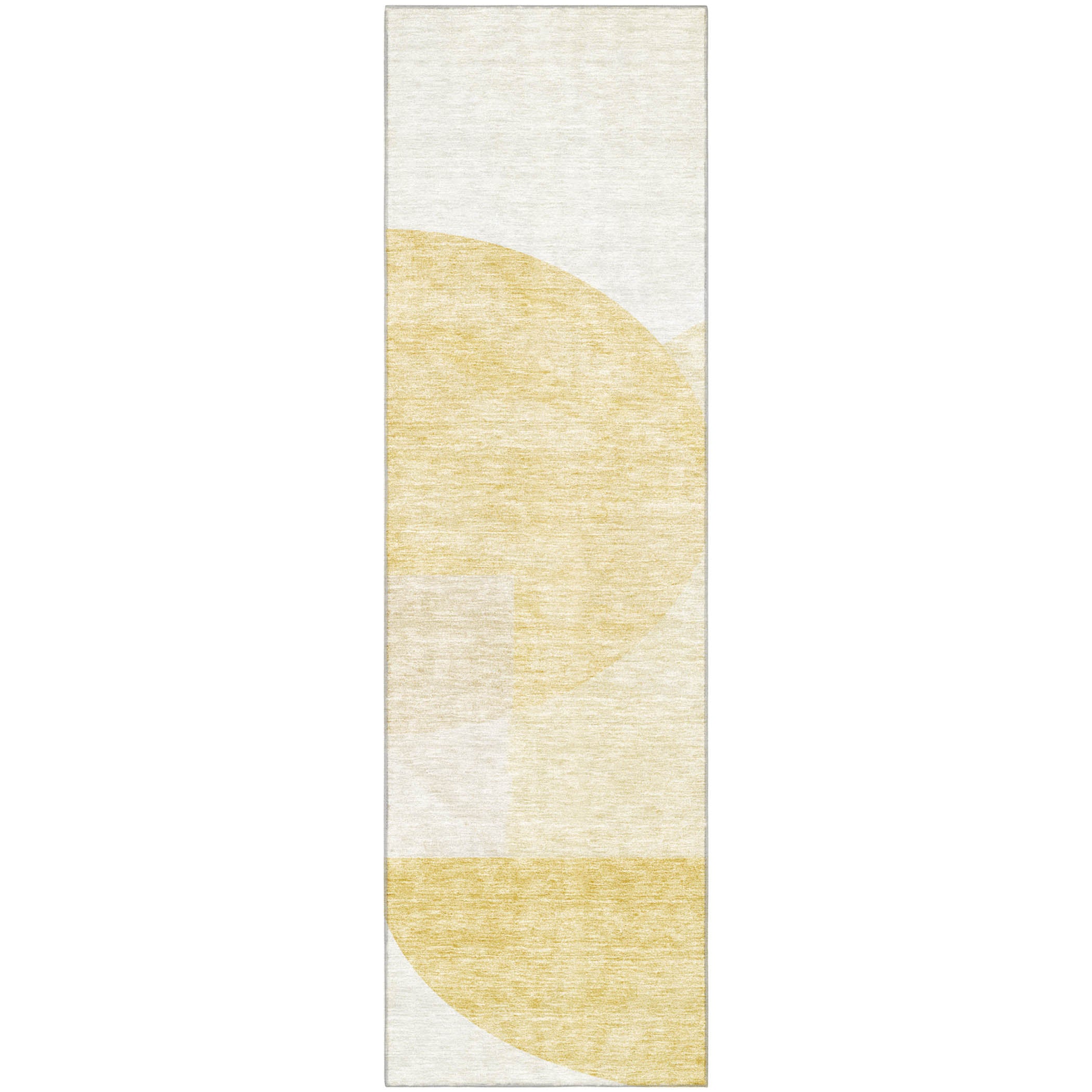 Montevideo Machine Washable Transitional Gold Rug 2'3" x 7'6" #shape_Runner