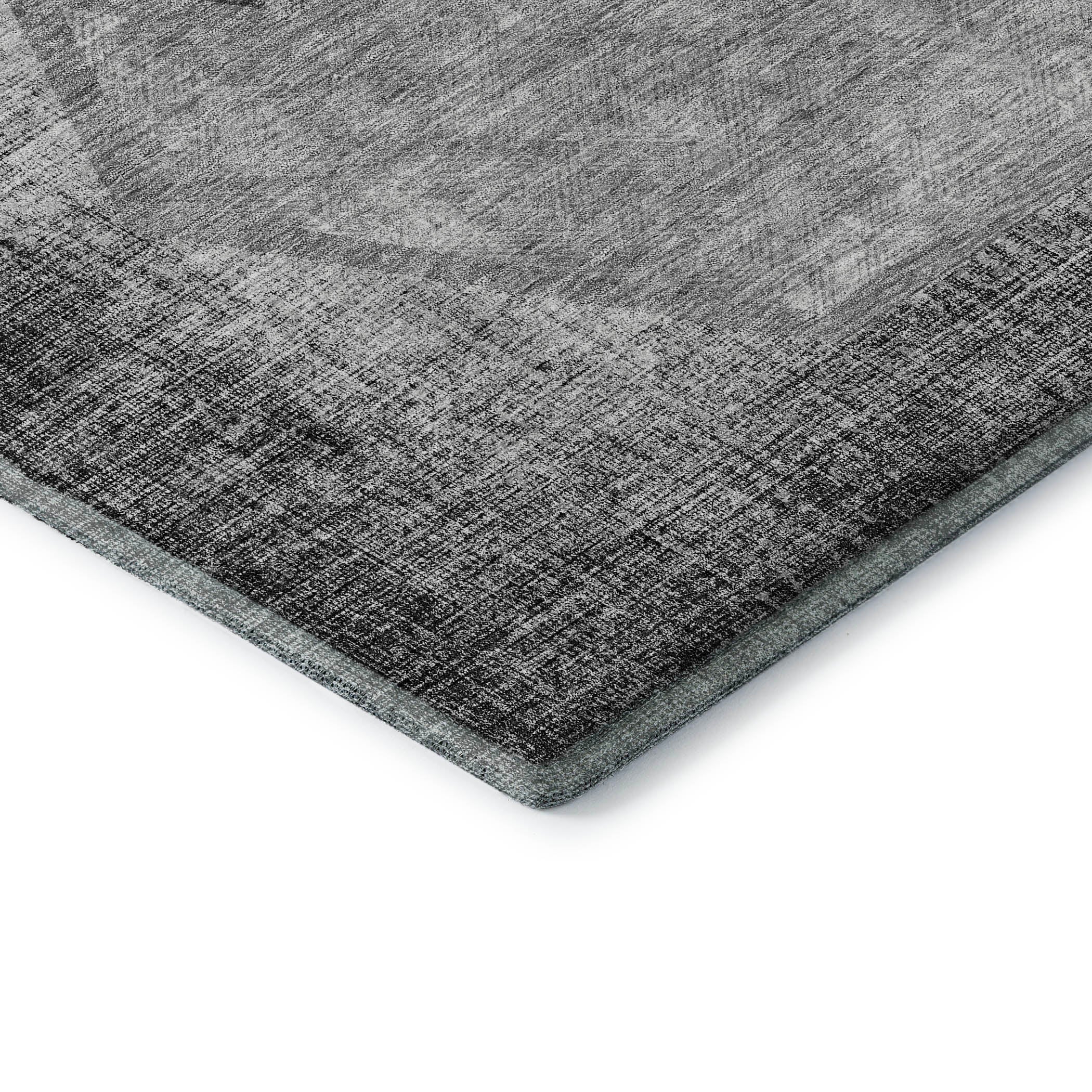 Queenstown Machine Washable Transitional Gray Rug 1'8" x 2'6" #shape_Rectangle