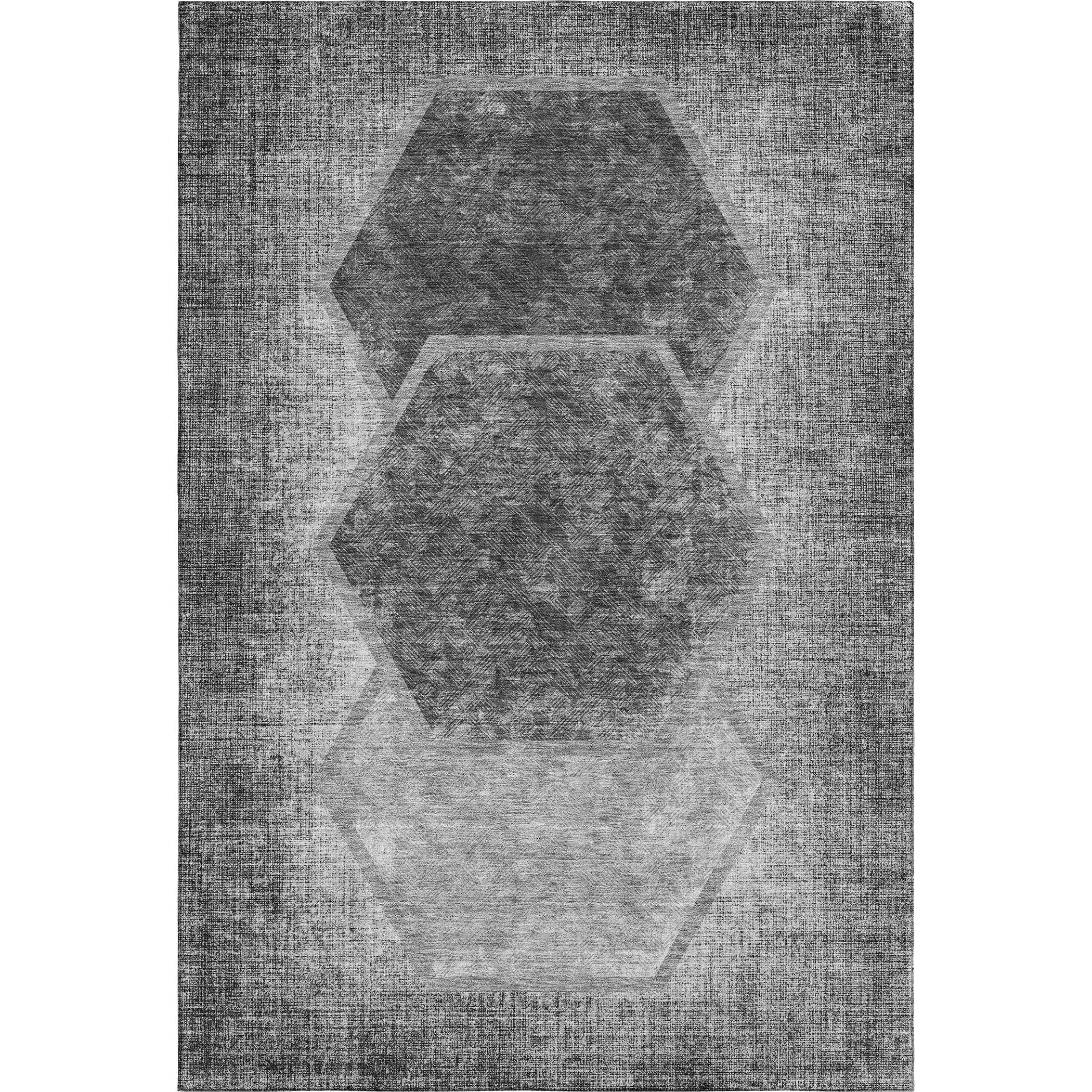 Queenstown Machine Washable Transitional Gray Rug 2'6" x 3'10" #shape_Rectangle