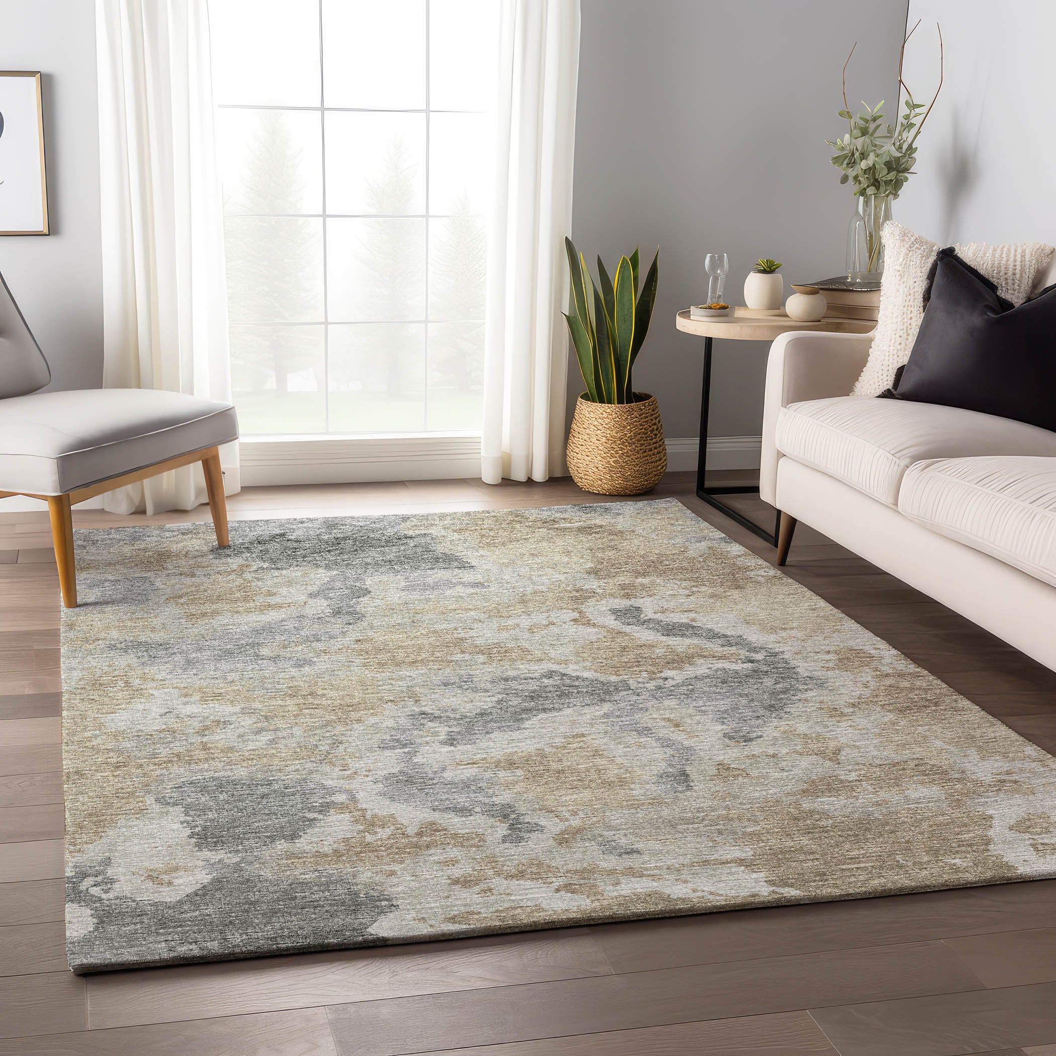 Valletta Machine Washable Transitional Beige Rug 2'6" x 3'10" #shape_Rectangle