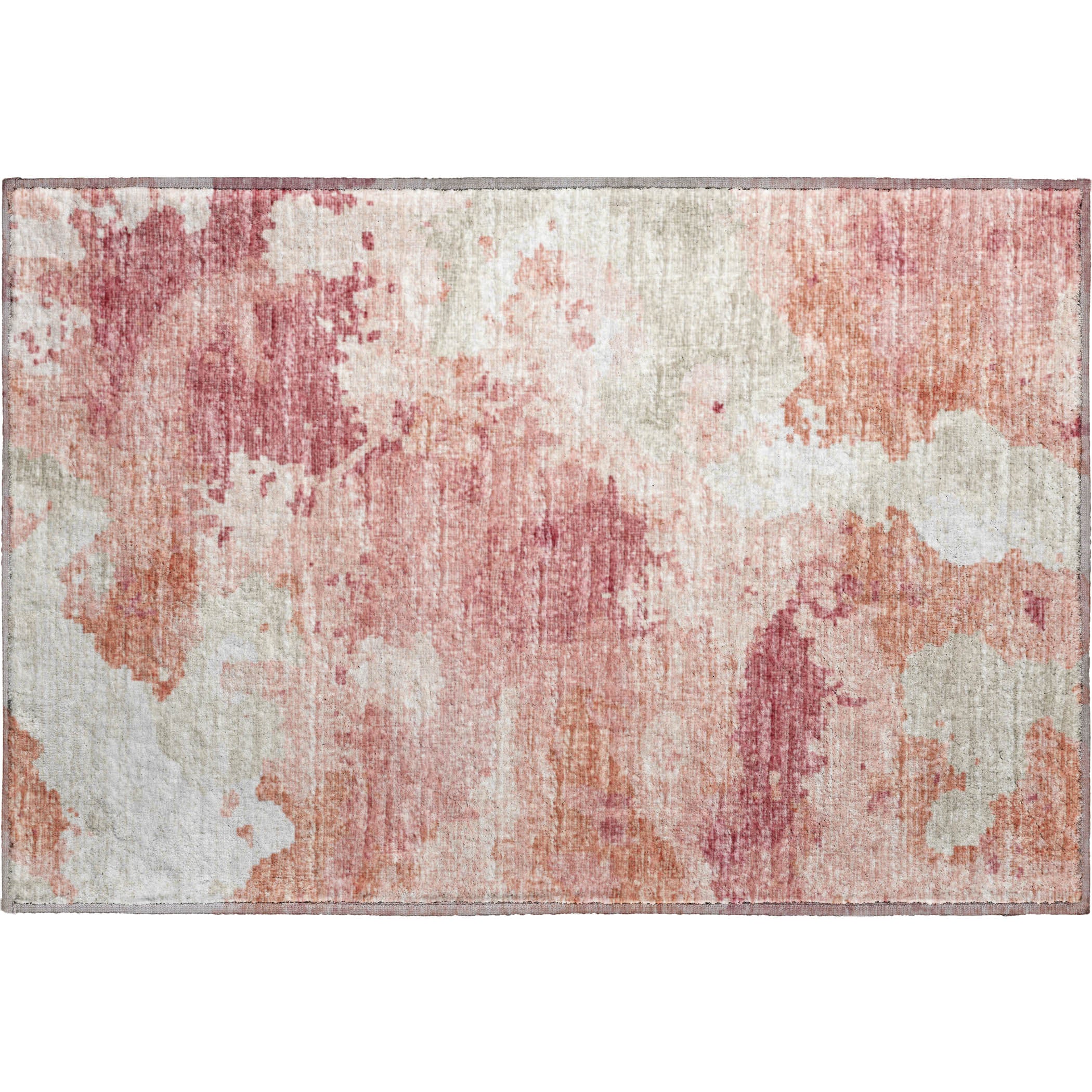 Valletta Machine Washable Transitional Pink Rug 1'8" x 2'6" #shape_Rectangle