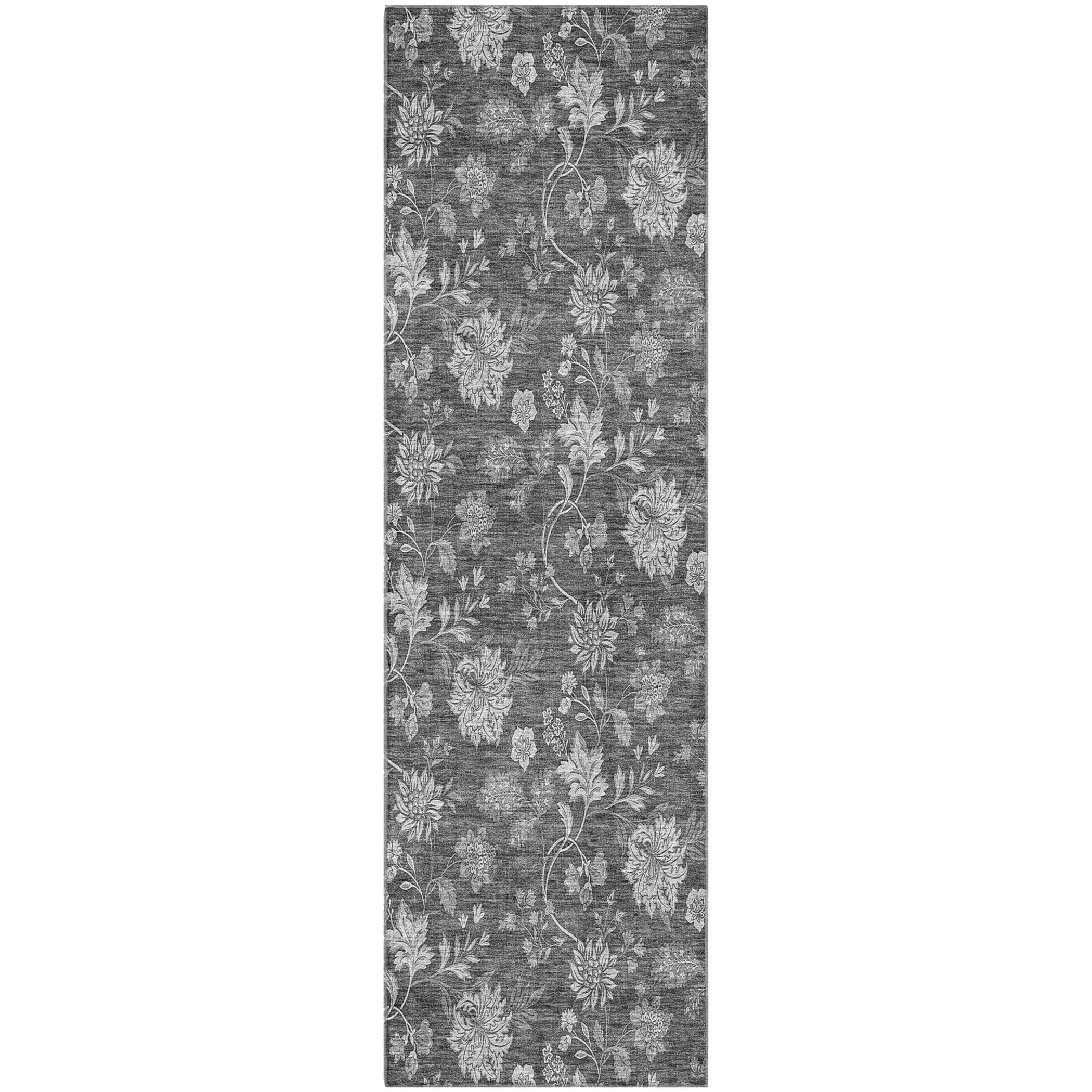 Cartagena Machine Washable Transitional Gray Rug 2'3" x 7'6" #shape_Runner