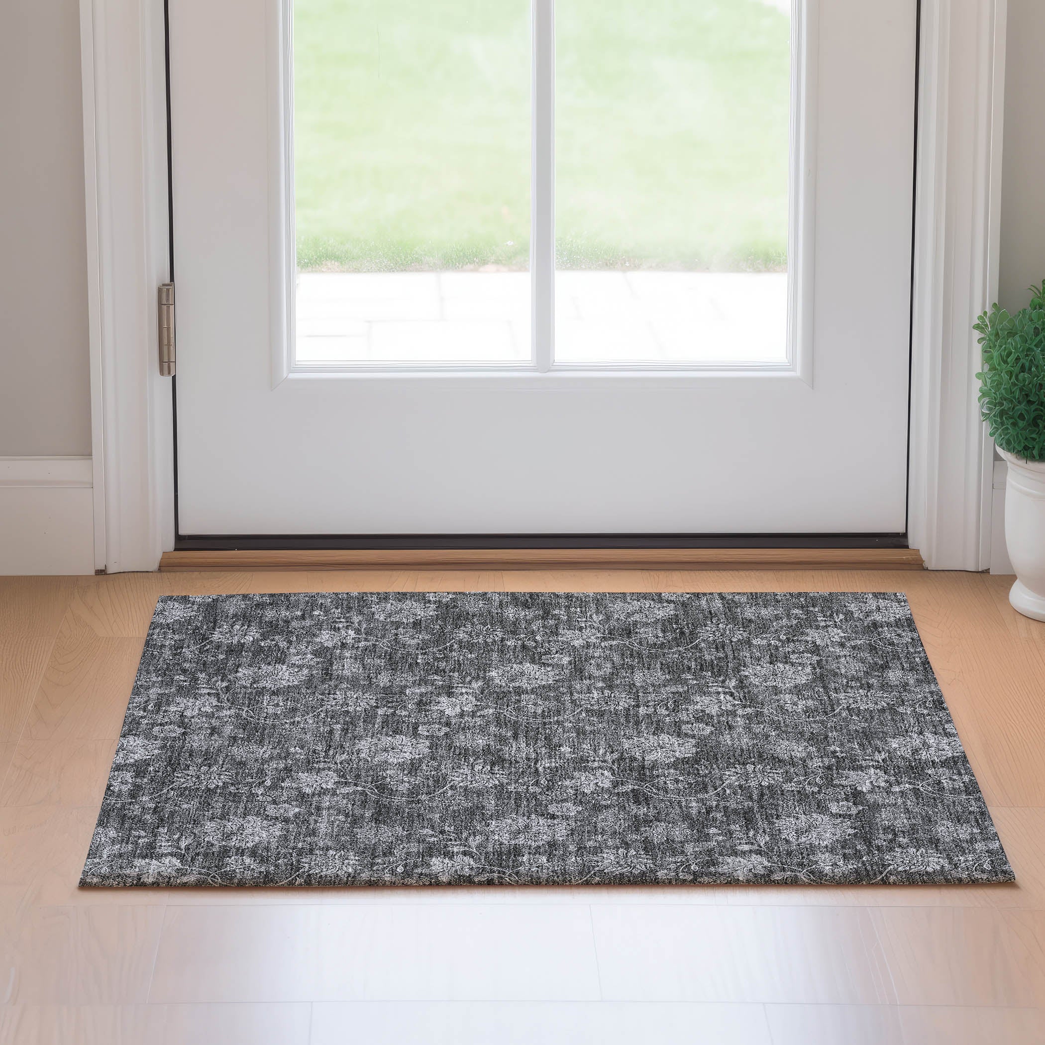 Cartagena Machine Washable Transitional Gray Rug 1'8" x 2'6" #shape_Rectangle