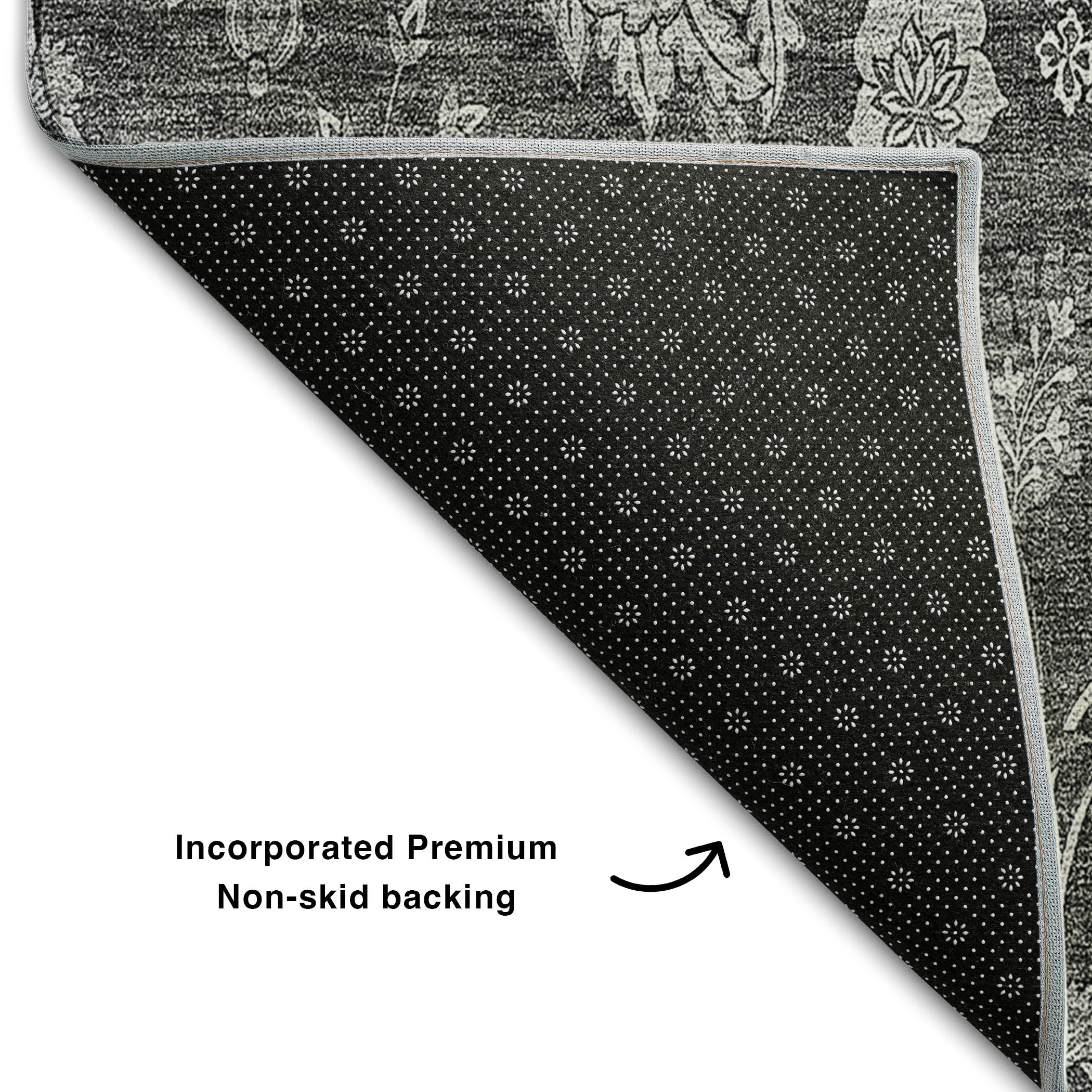 Cartagena Machine Washable Transitional Gray Rug 1'8" x 2'6" #shape_Rectangle