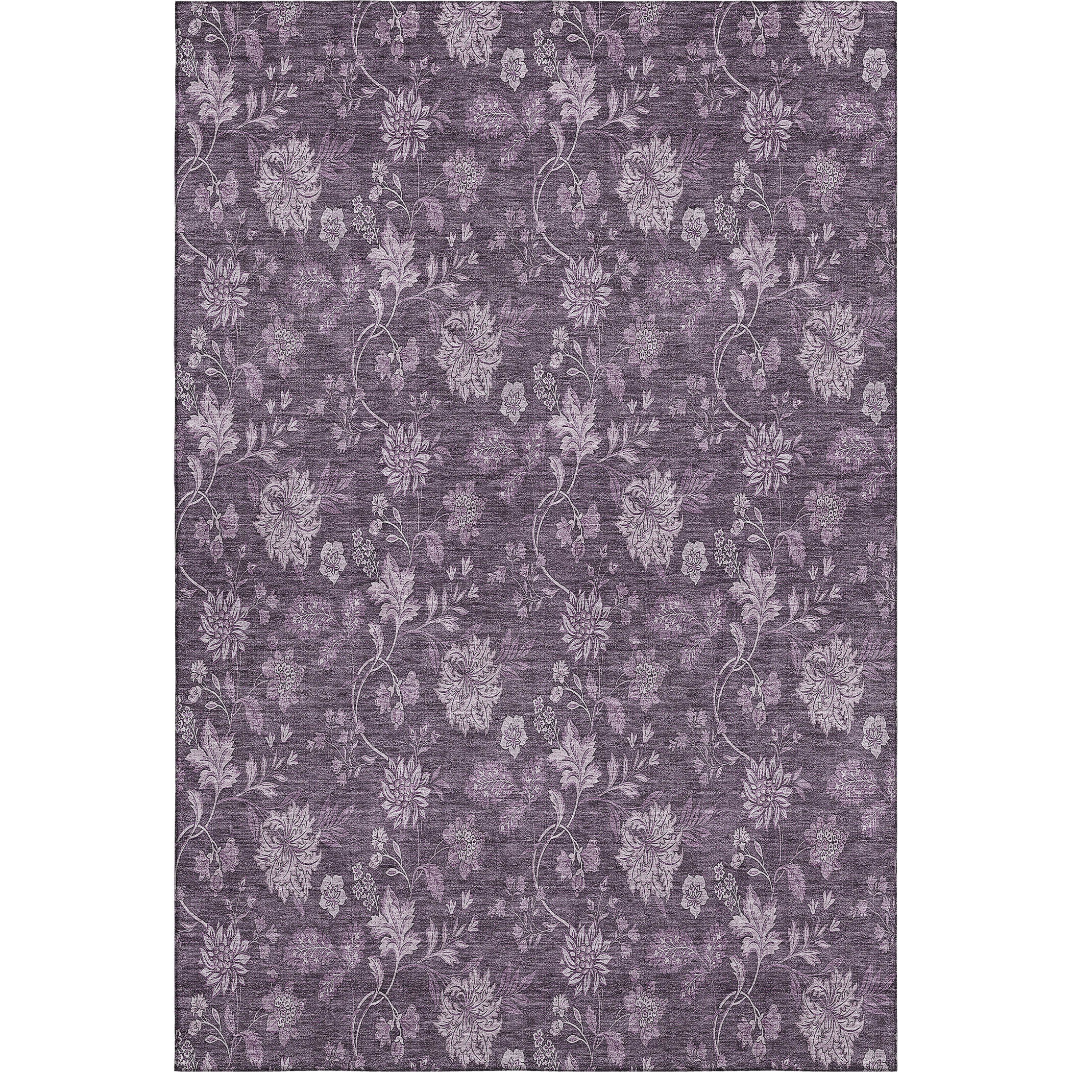 Cartagena Machine Washable Transitional Plum Purple Rug 2'6" x 3'10" #shape_Rectangle