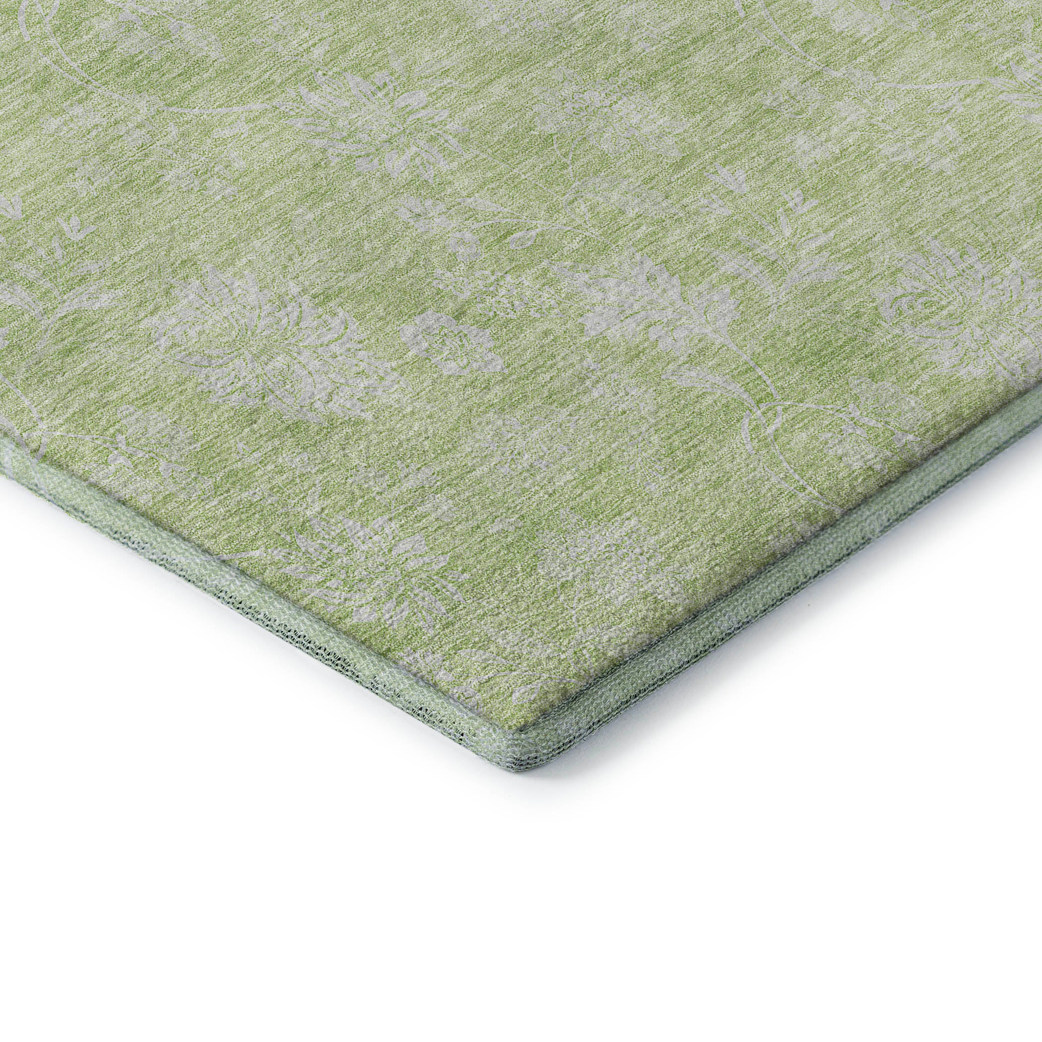 Prague Machine Washable Transitional Aloe Green Rug 1'8" x 2'6" #shape_Rectangle