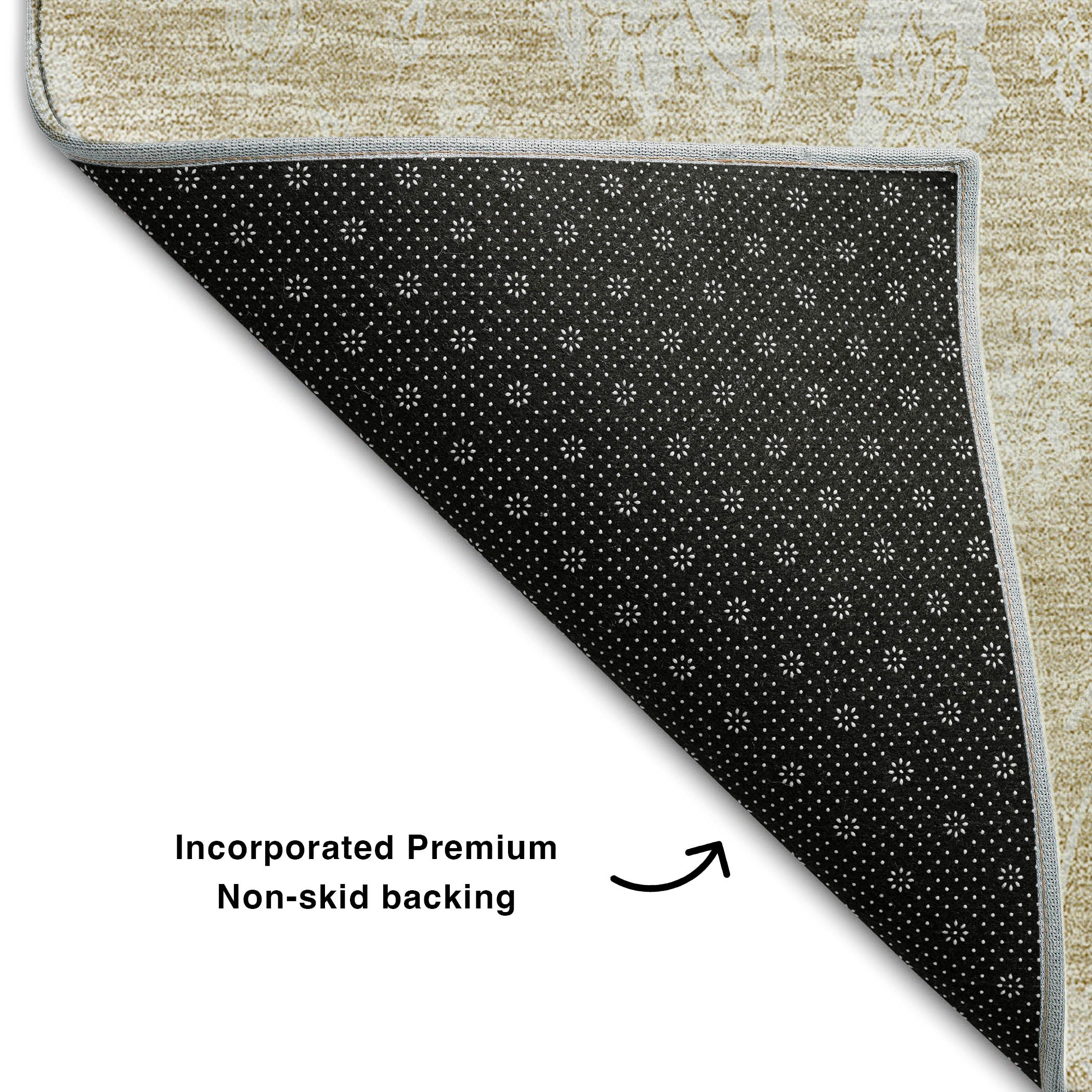 Prague Machine Washable Transitional Beige Brown Rug 1'8" x 2'6" #shape_Rectangle