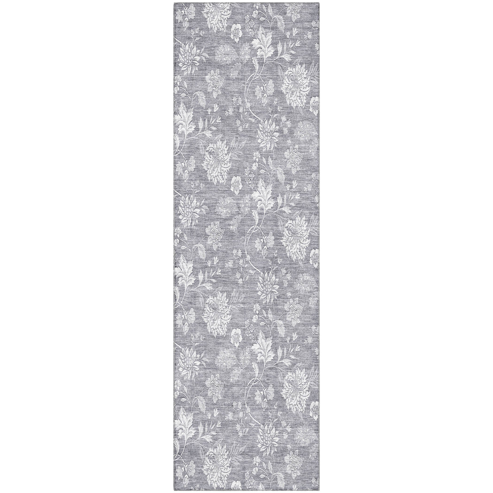 Prague Machine Washable Transitional Gray Rug 2'3" x 7'6" #shape_Runner