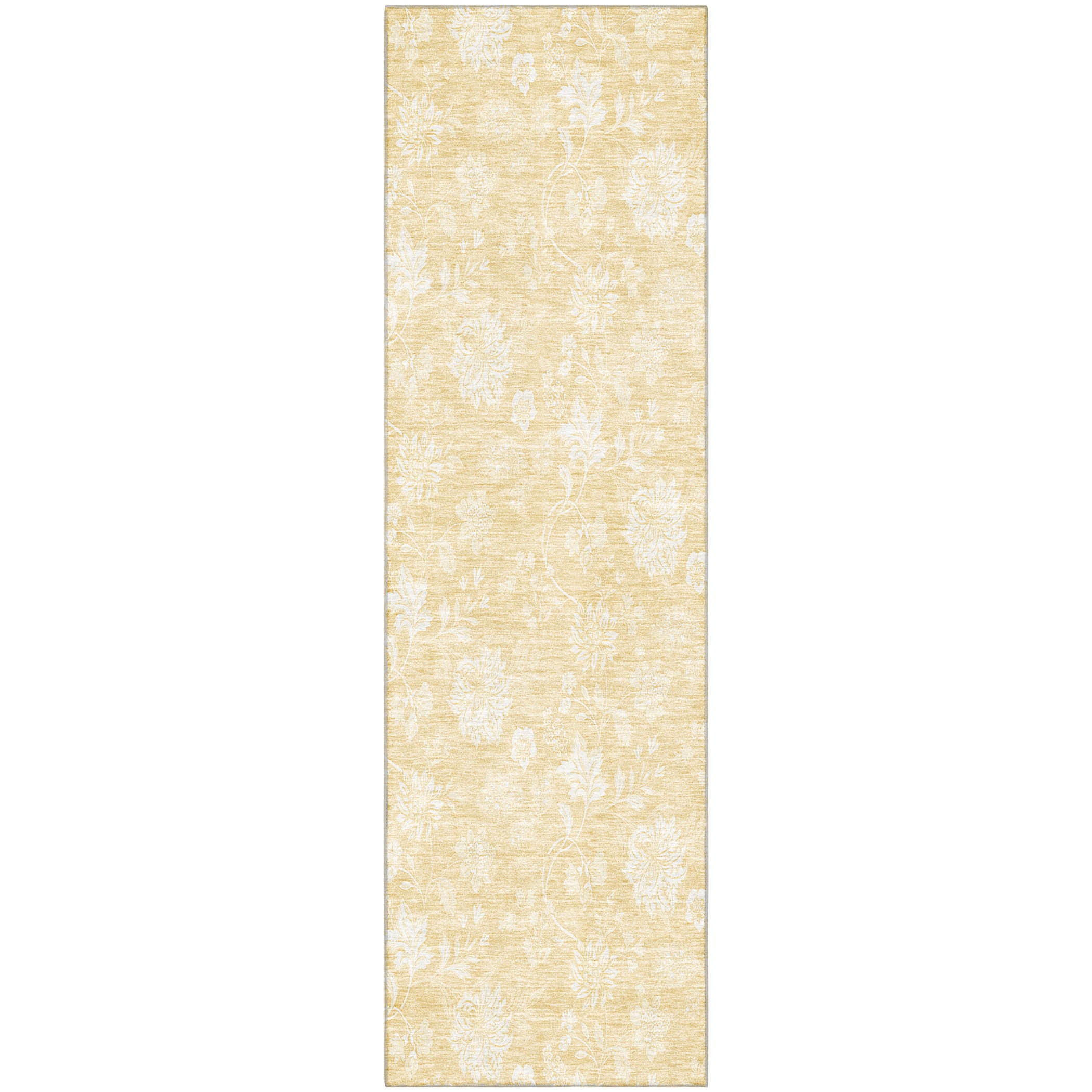 Prague Machine Washable Transitional Honey Gold Rug 2'3" x 7'6" #shape_Runner