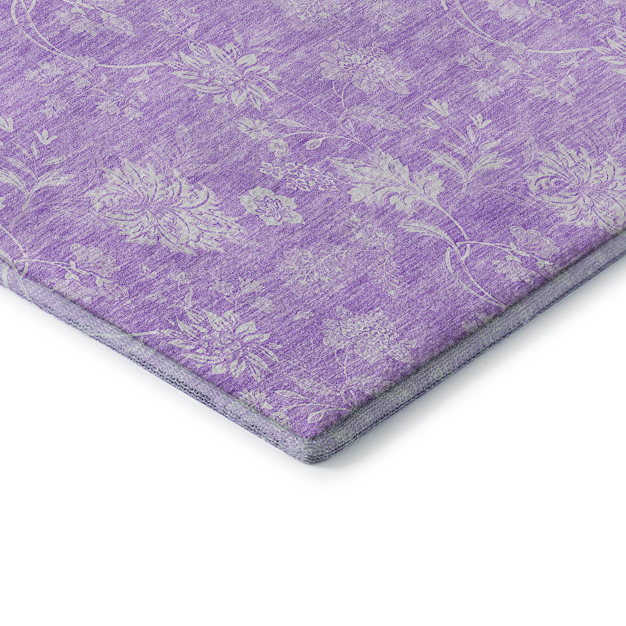 Prague Machine Washable Transitional Lilac Purple Rug 1'8" x 2'6" #shape_Rectangle