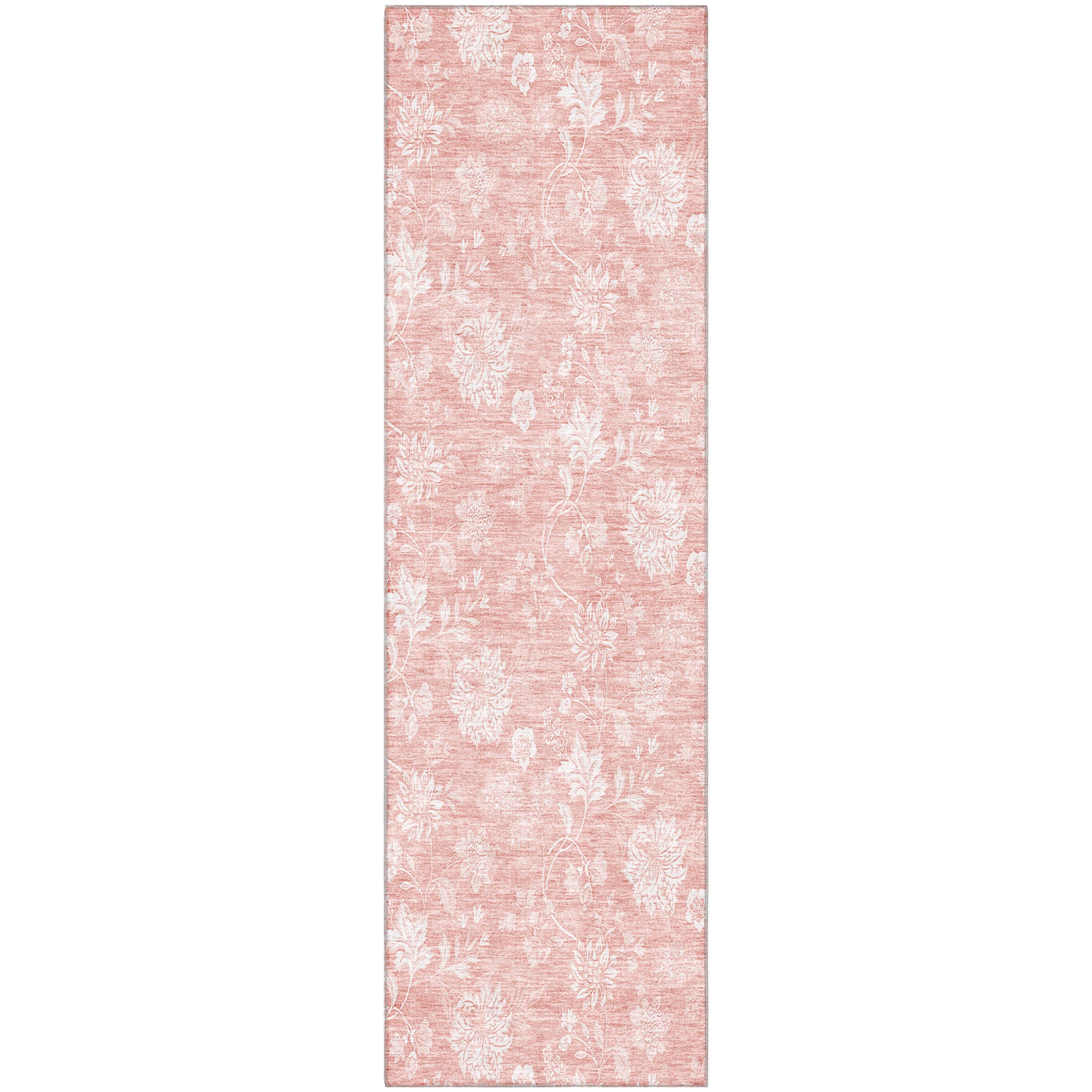 Prague Machine Washable Transitional Pink Rug 2'3" x 7'6" #shape_Runner