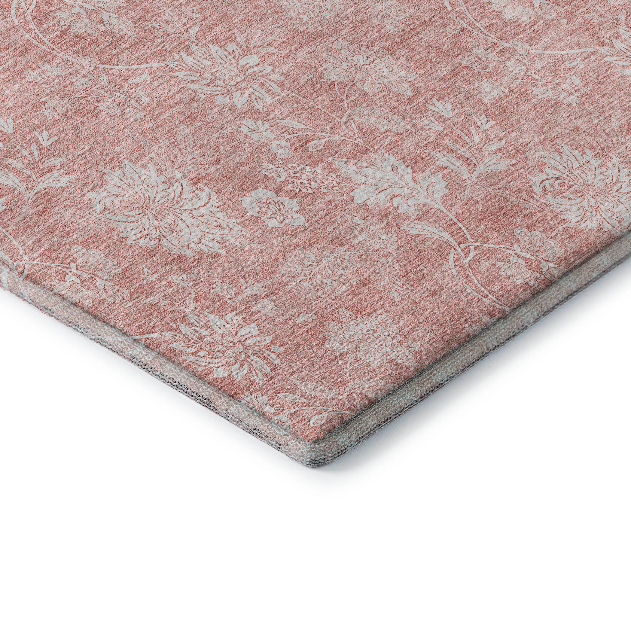 Prague Machine Washable Transitional Pink Rug 1'8" x 2'6" #shape_Rectangle