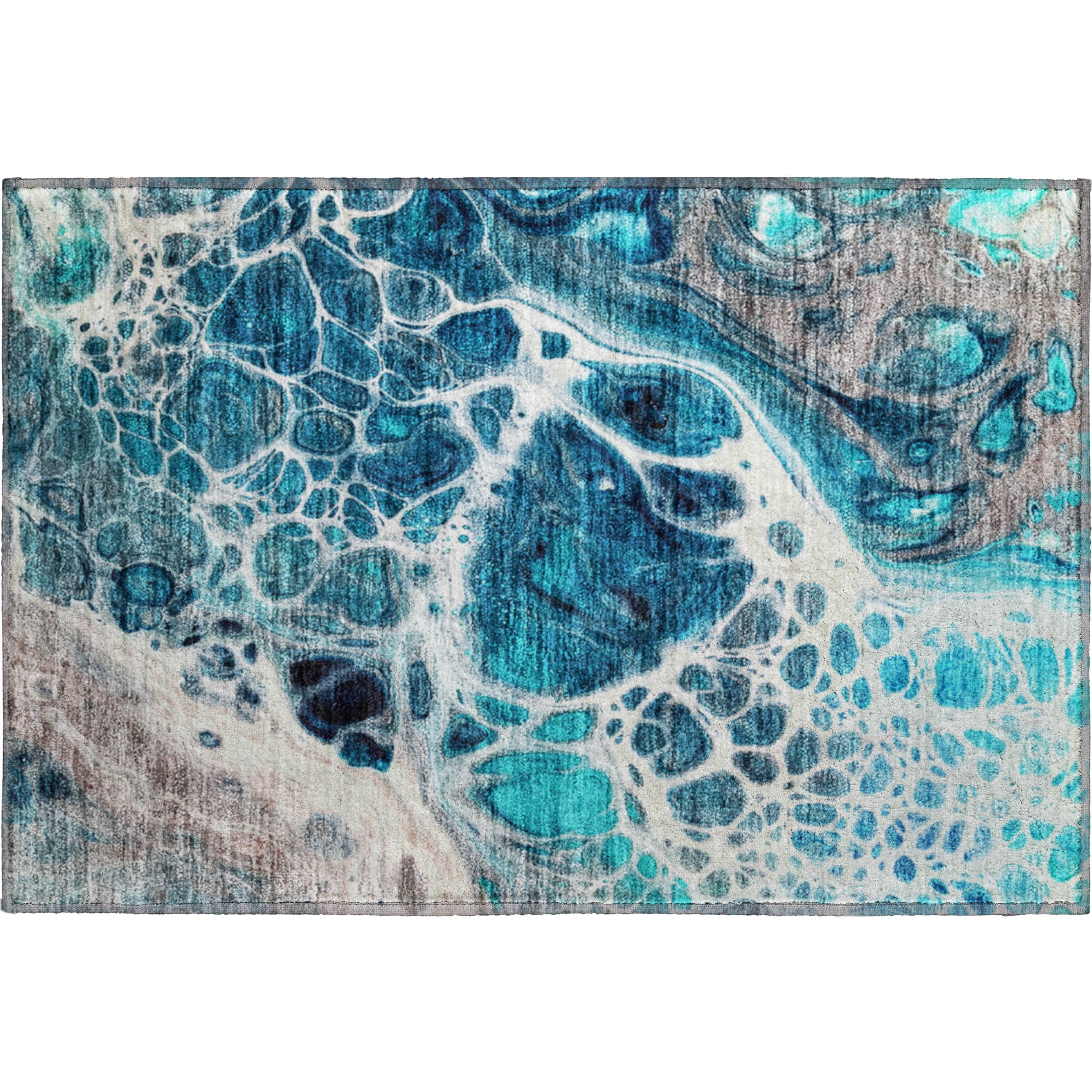 Cusco Machine Washable Transitional Teal Rug 1'8" x 2'6" #shape_Rectangle