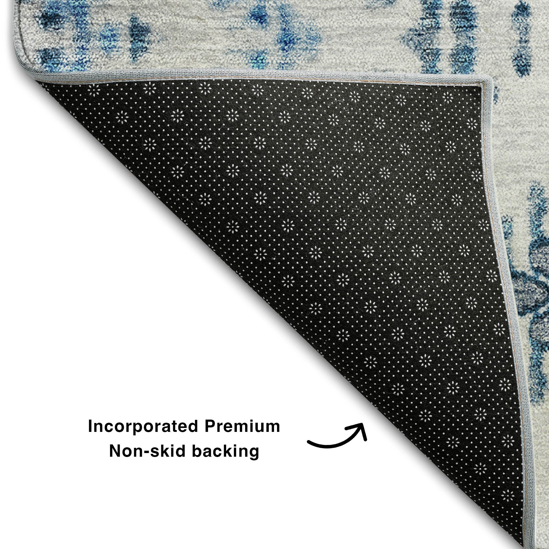 Rome Machine Washable Transitional Blue Rug 1'8" x 2'6" #shape_Rectangle