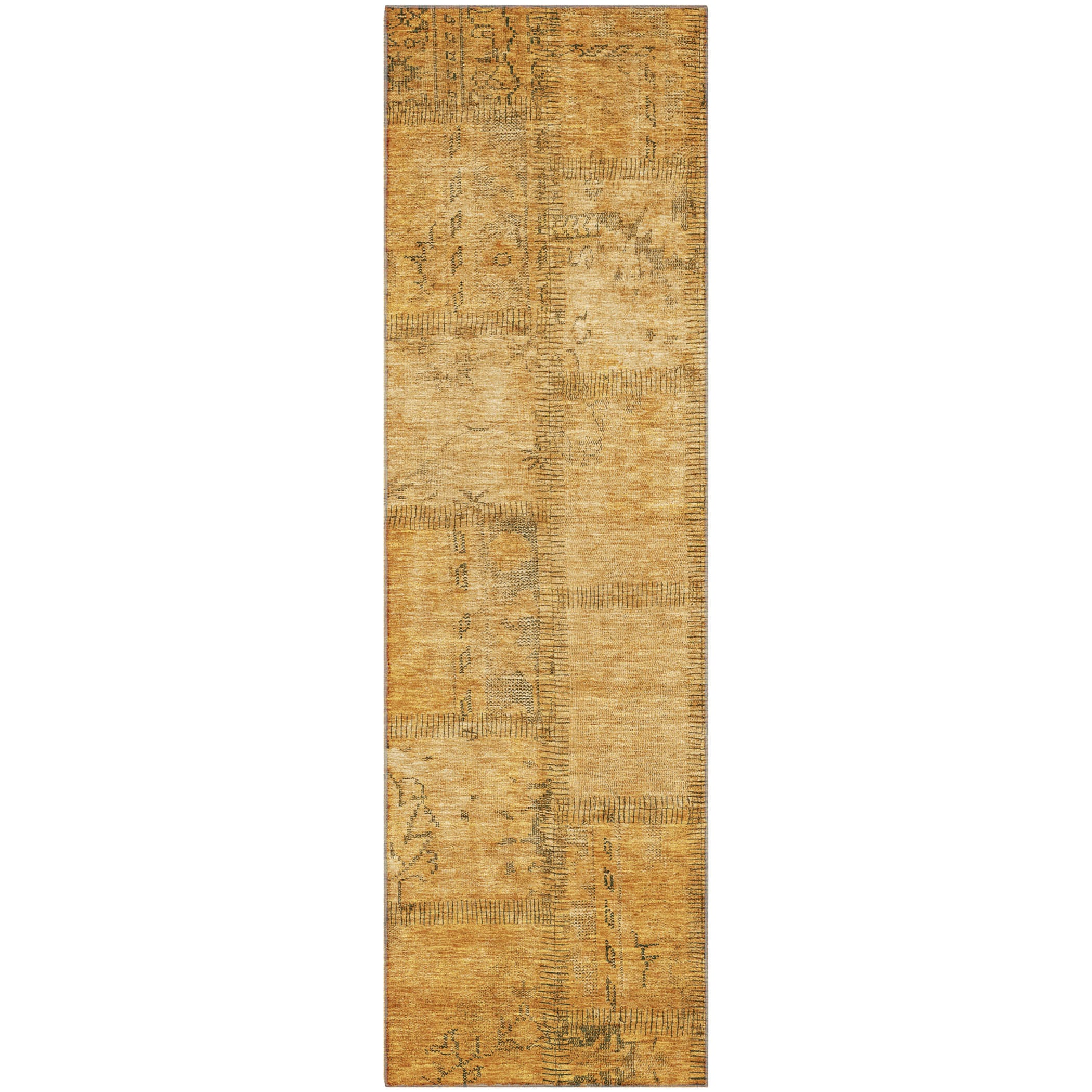 Lisbon Machine Washable Transitional Copper Orange Rug 2'3" x 7'6" #shape_Runner
