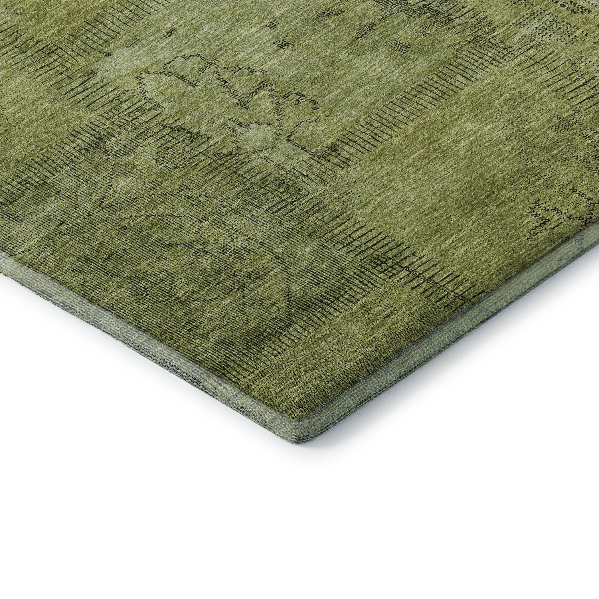 Lisbon Machine Washable Transitional Fern Green Rug 1'8" x 2'6" #shape_Rectangle