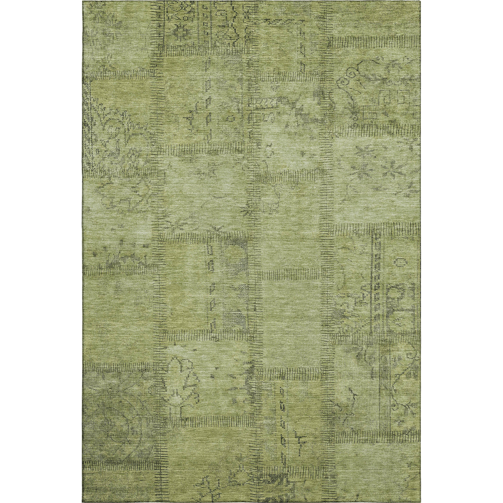 Lisbon Machine Washable Transitional Fern Green Rug 2'6" x 3'10" #shape_Rectangle