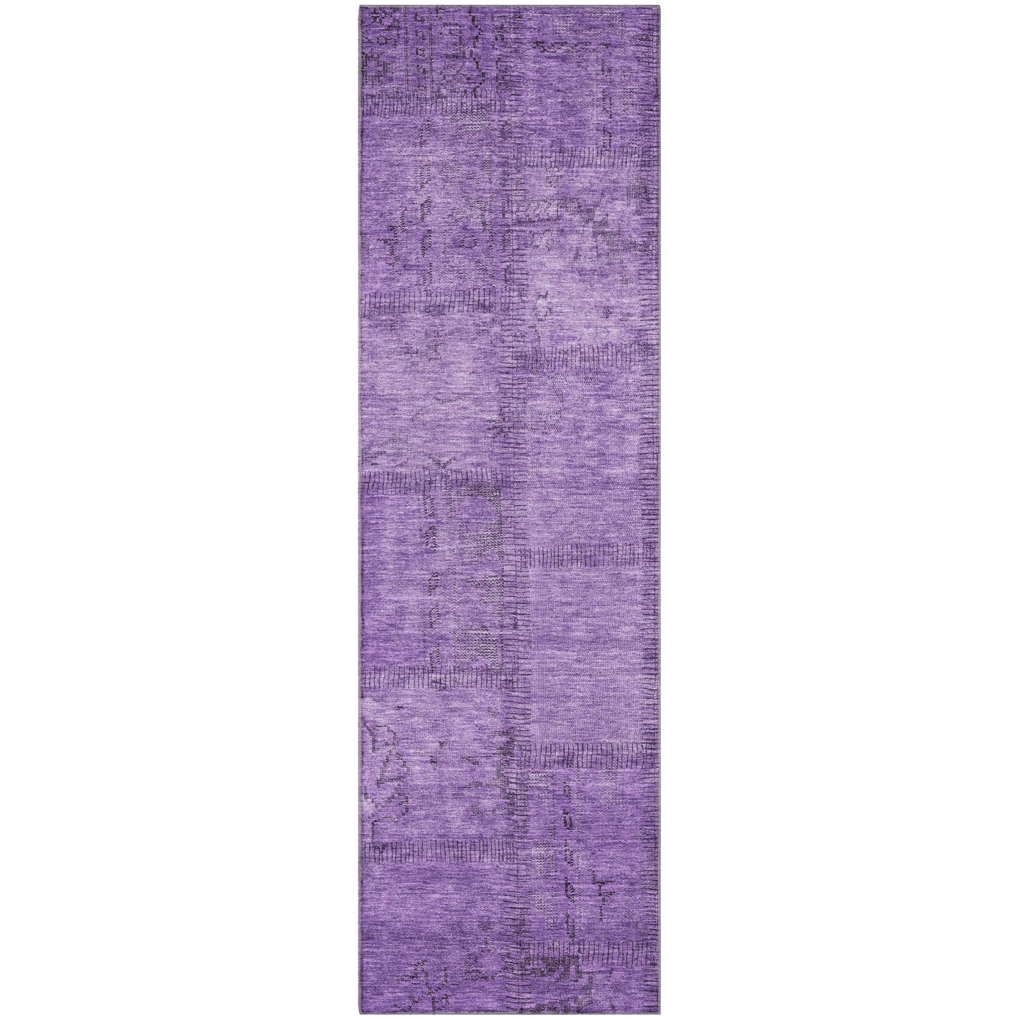 Lisbon Machine Washable Transitional Purple Rug 2'3" x 7'6" #shape_Runner