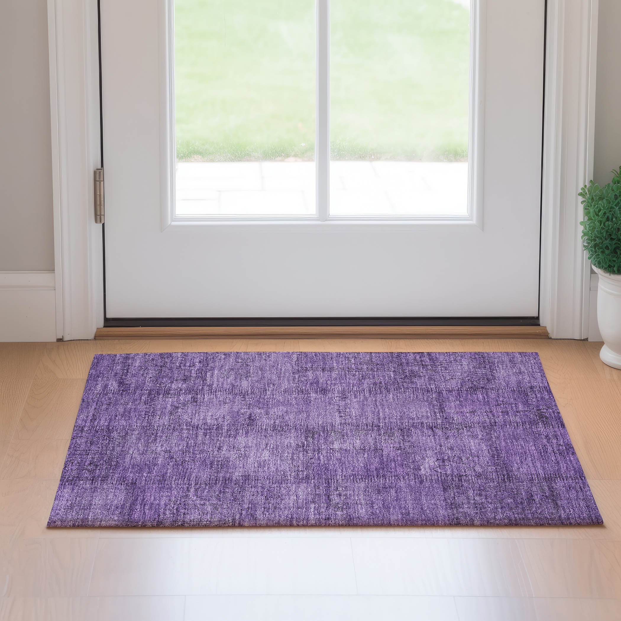 Lisbon Machine Washable Transitional Purple Rug 1'8" x 2'6" #shape_Rectangle